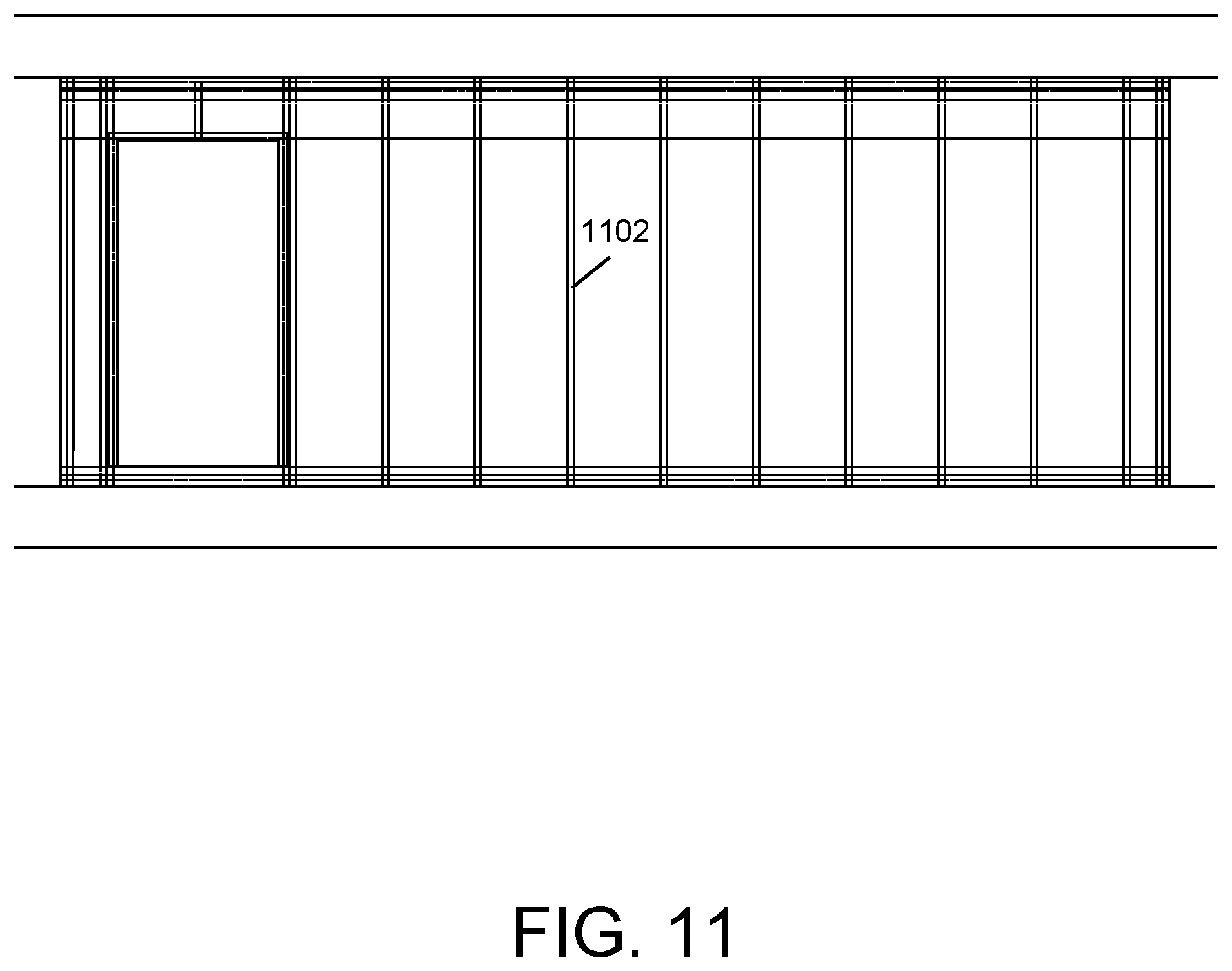 Patent US12297076 Figure 11 – Modular stairwell and elevator shaft system and method
