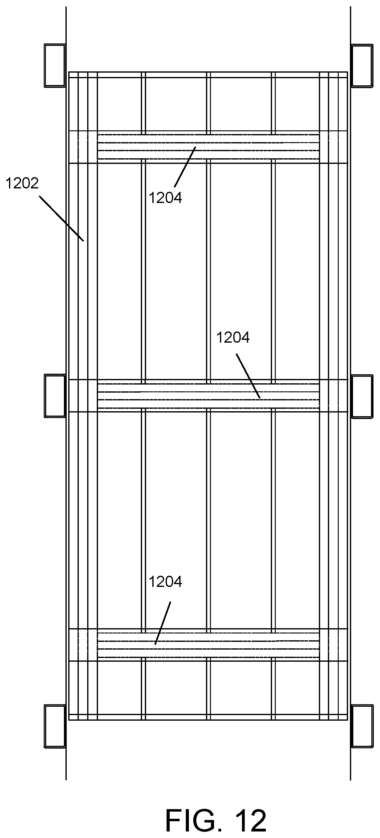 Patent US12297076 Figure 12 – Modular stairwell and elevator shaft system and method