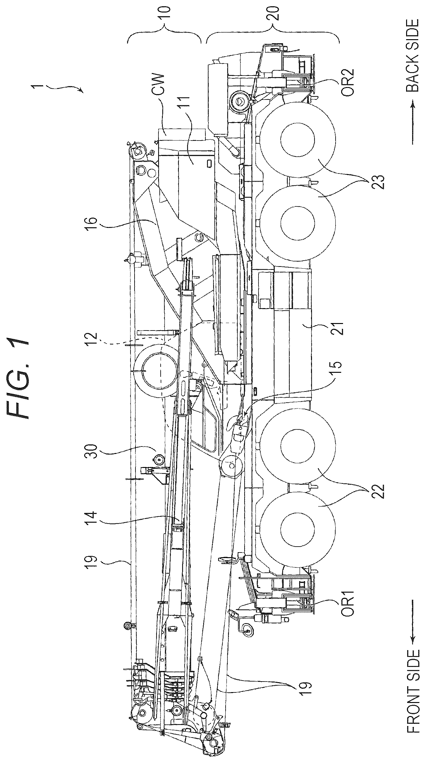 Patent US12297085 Figure 1 – Work machine