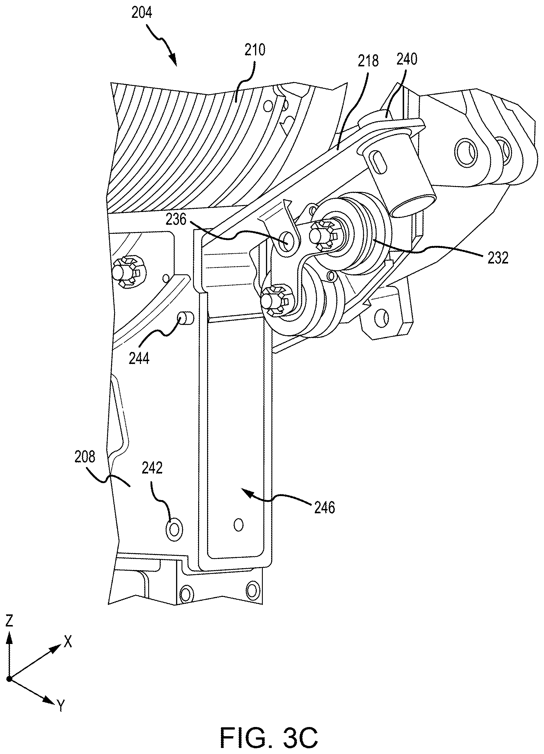 Patent US12297086 Figure 6 – Cable follower lifting lever