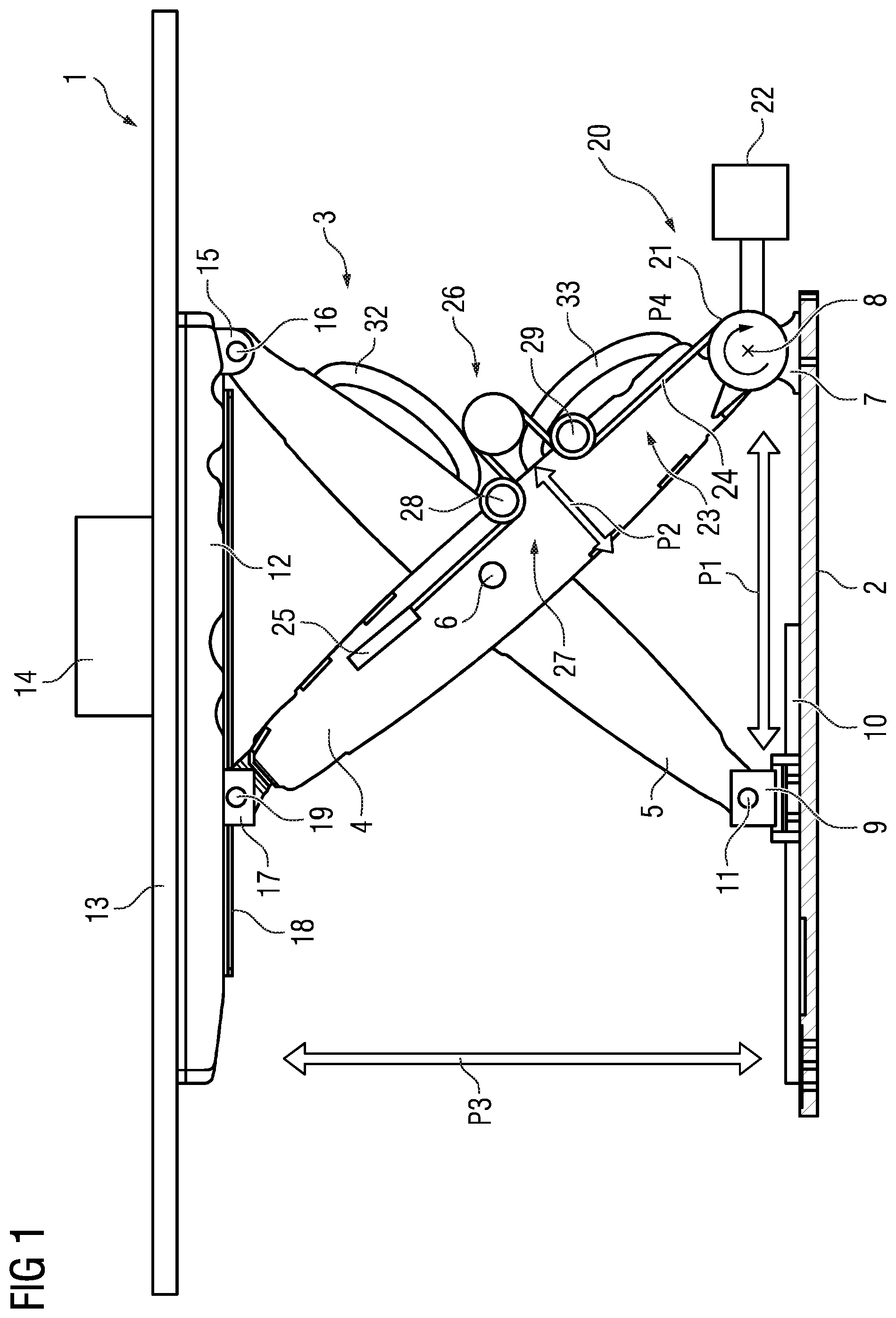 Patent US12297087 — Patient positioning table — Figure 1