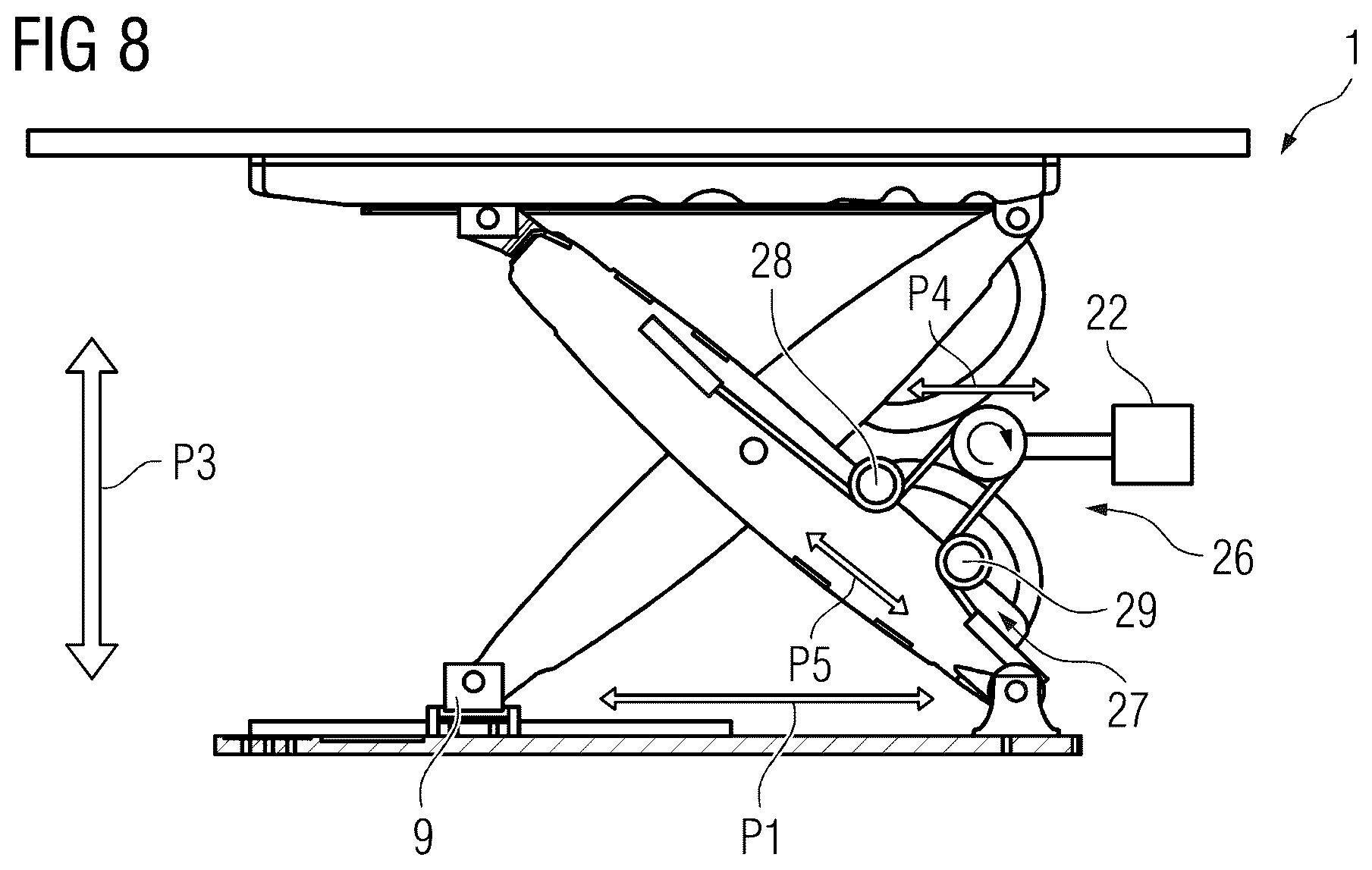 Patent US12297087 Figure 5 – Patient positioning table