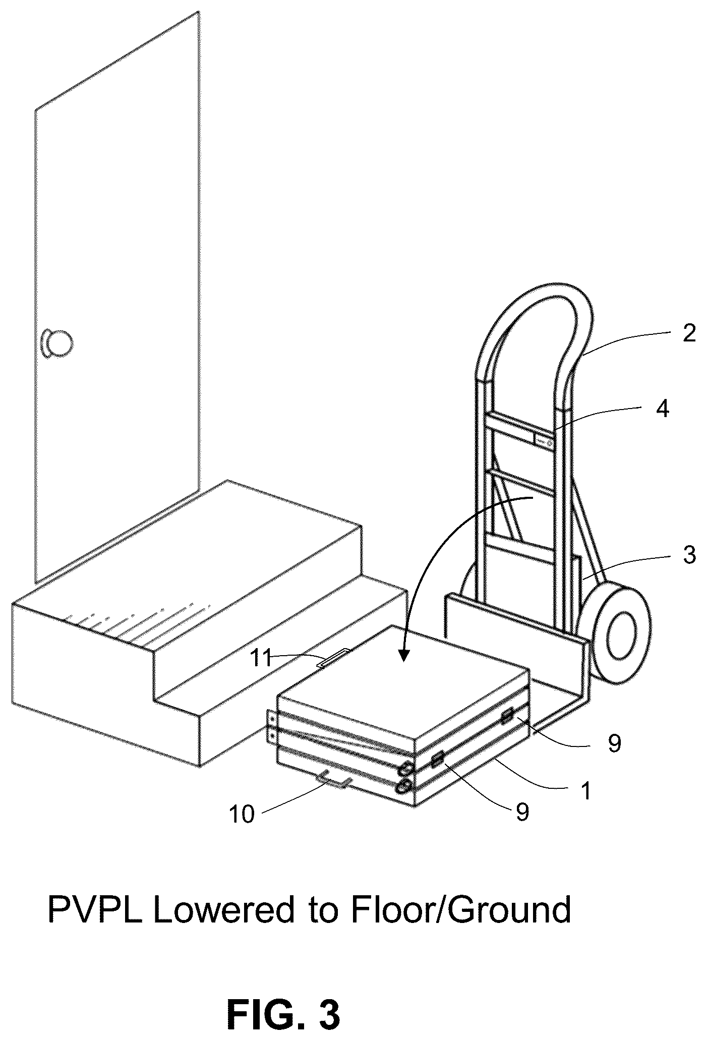 Patent US12297088 Figure 3 – Portable vertical platform lift
