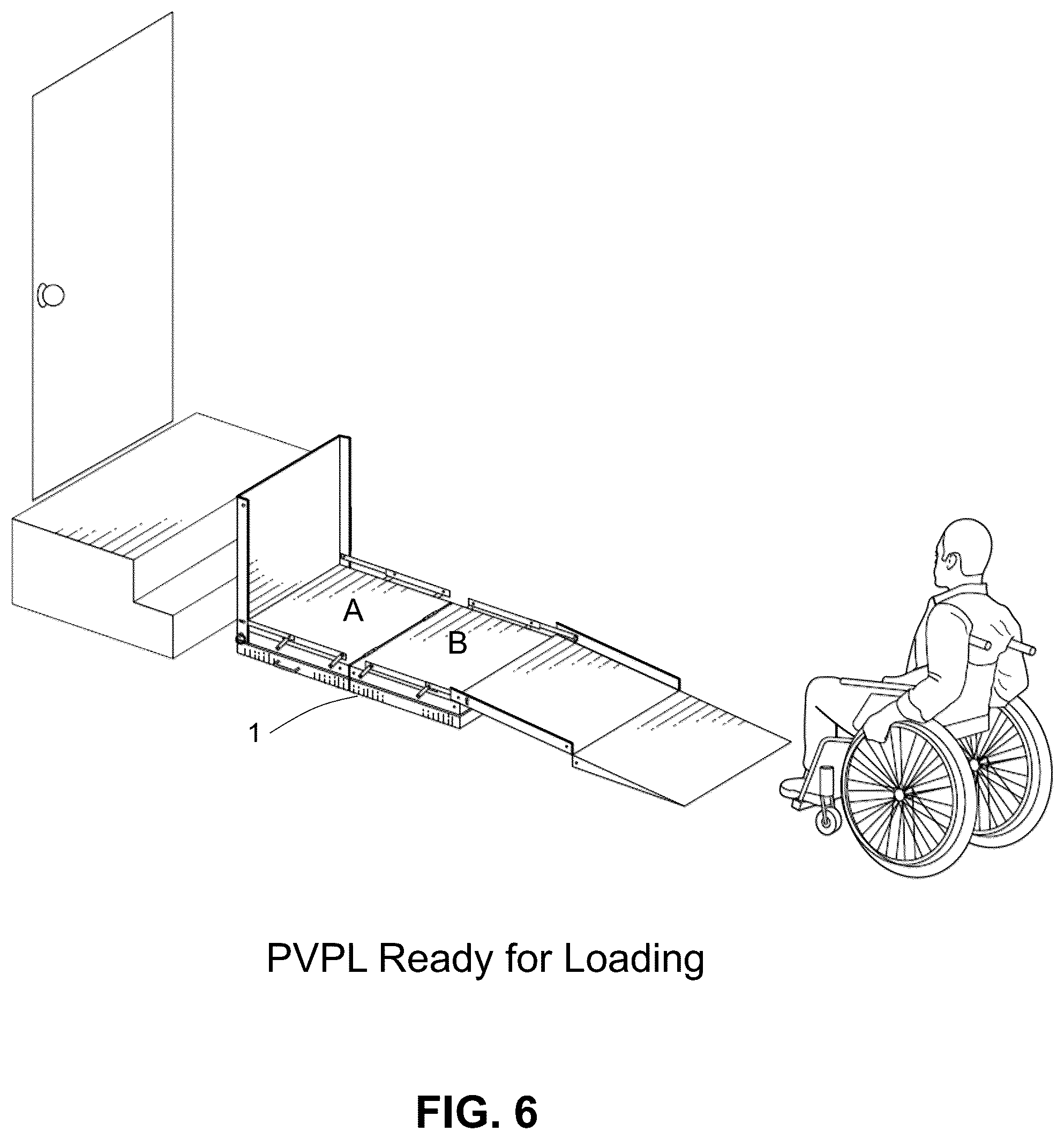 Patent US12297088 Figure 6 – Portable vertical platform lift