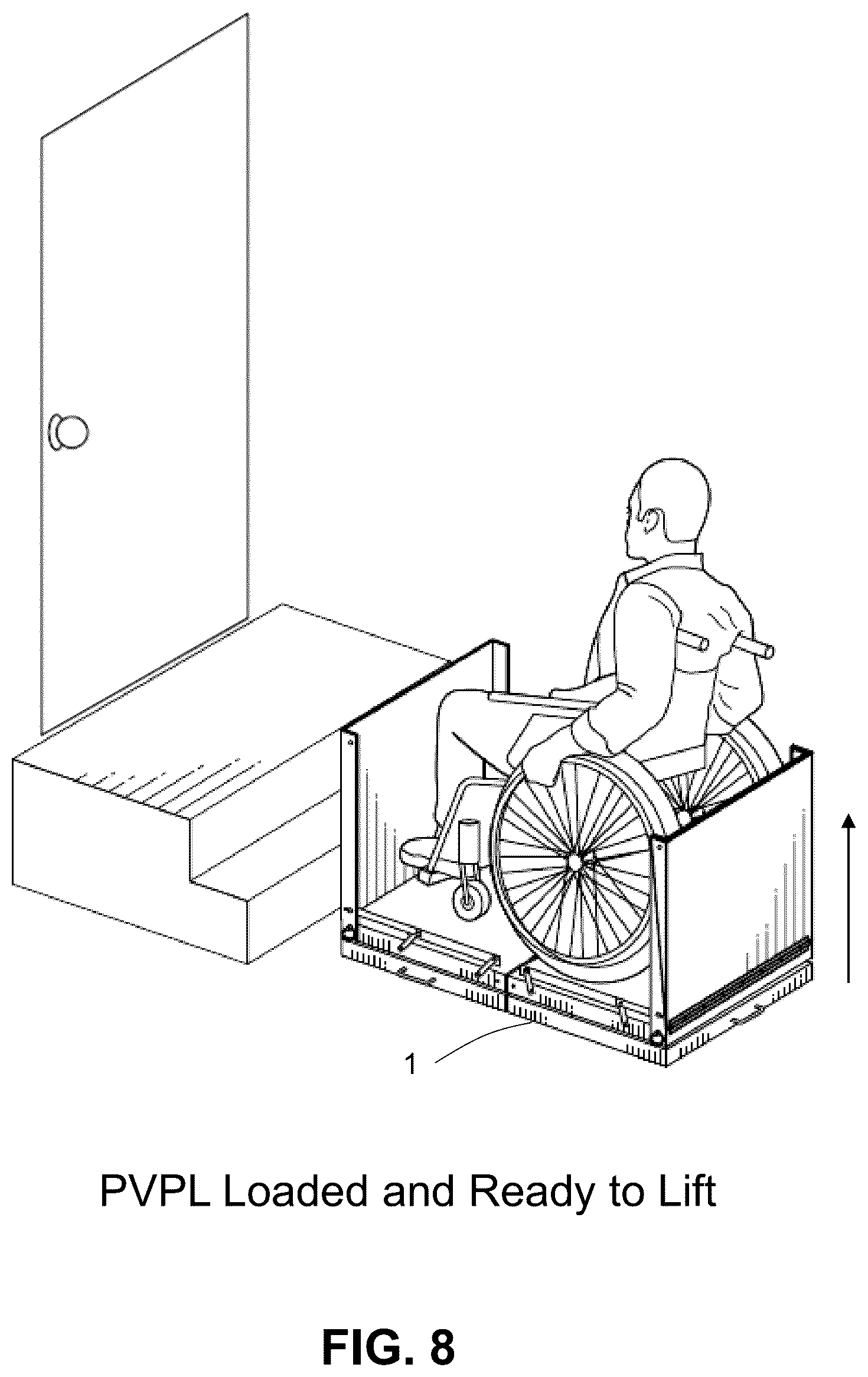 Patent US12297088 Figure 8 – Portable vertical platform lift