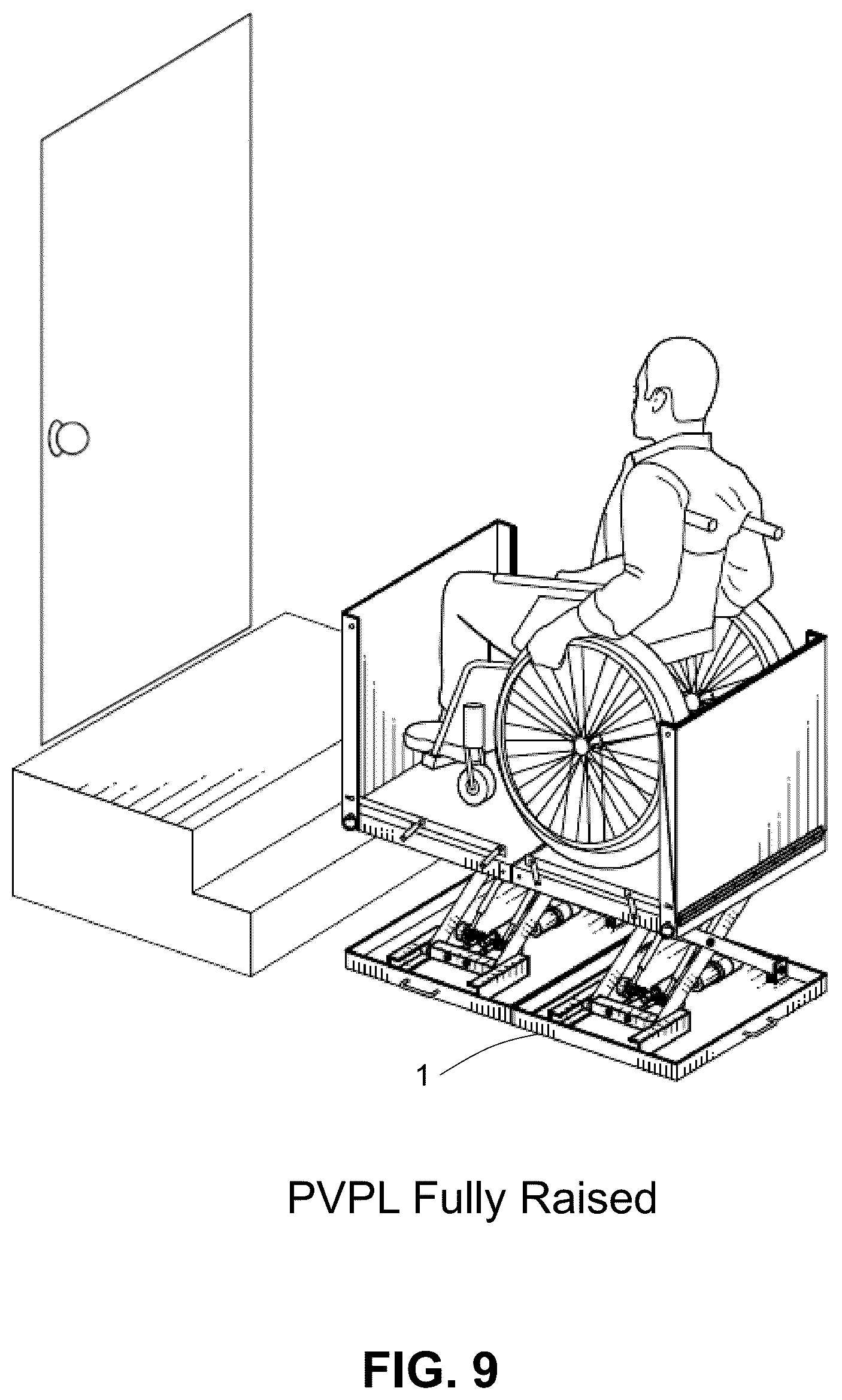 Patent US12297088 Figure 9 – Portable vertical platform lift