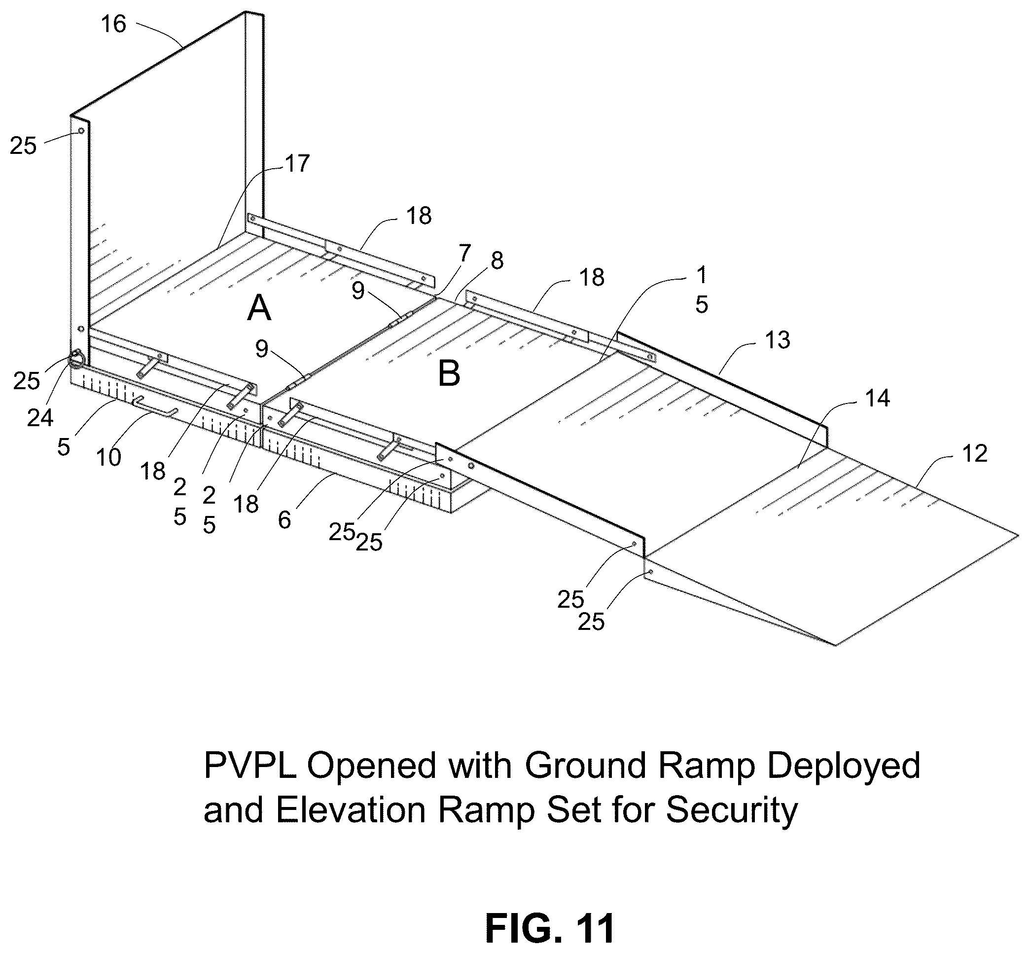 Patent US12297088 Figure 11 – Portable vertical platform lift