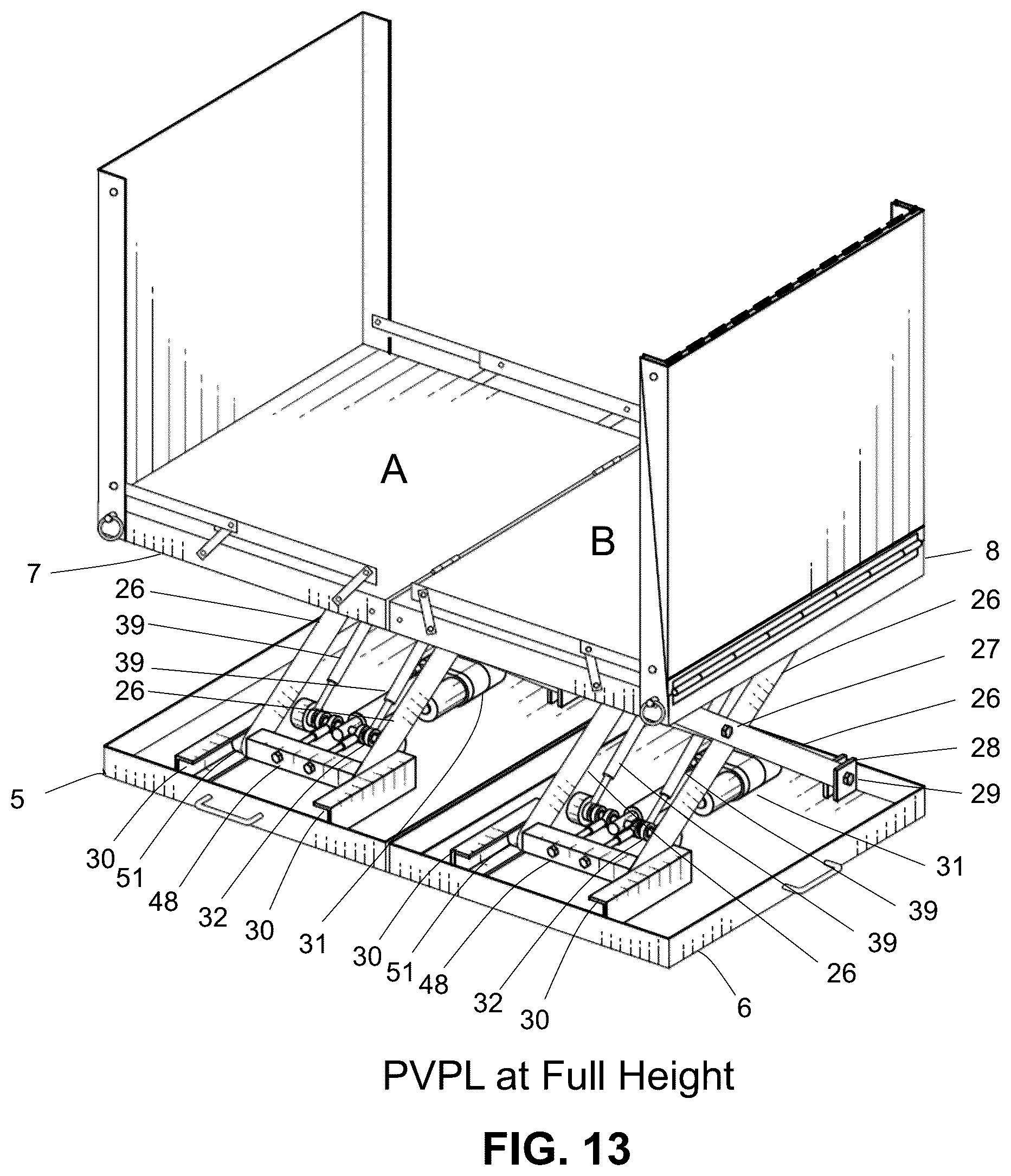 Patent US12297088 Figure 13 – Portable vertical platform lift