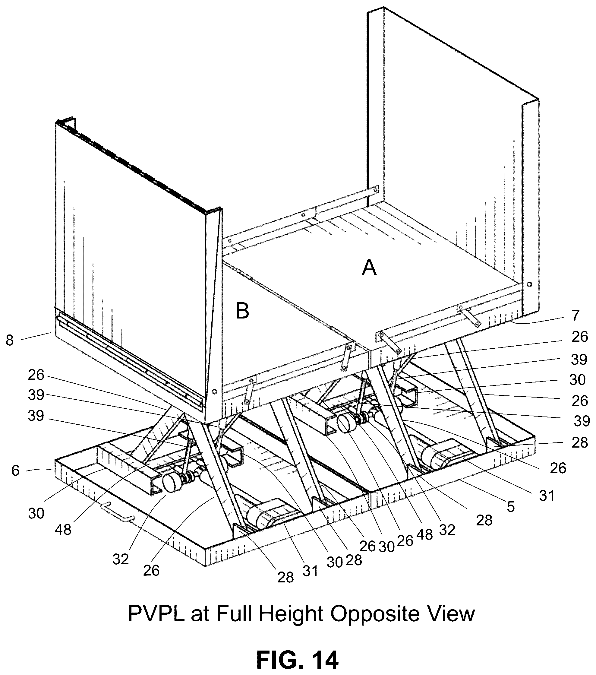 Patent US12297088 Figure 14 – Portable vertical platform lift