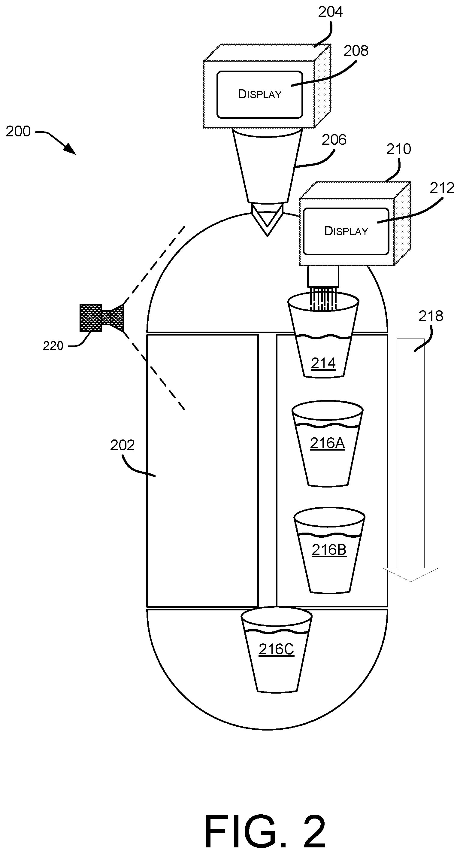 Patent US12297094 Figure 2 – Non-invasive automated beverage dispenser evaluation system