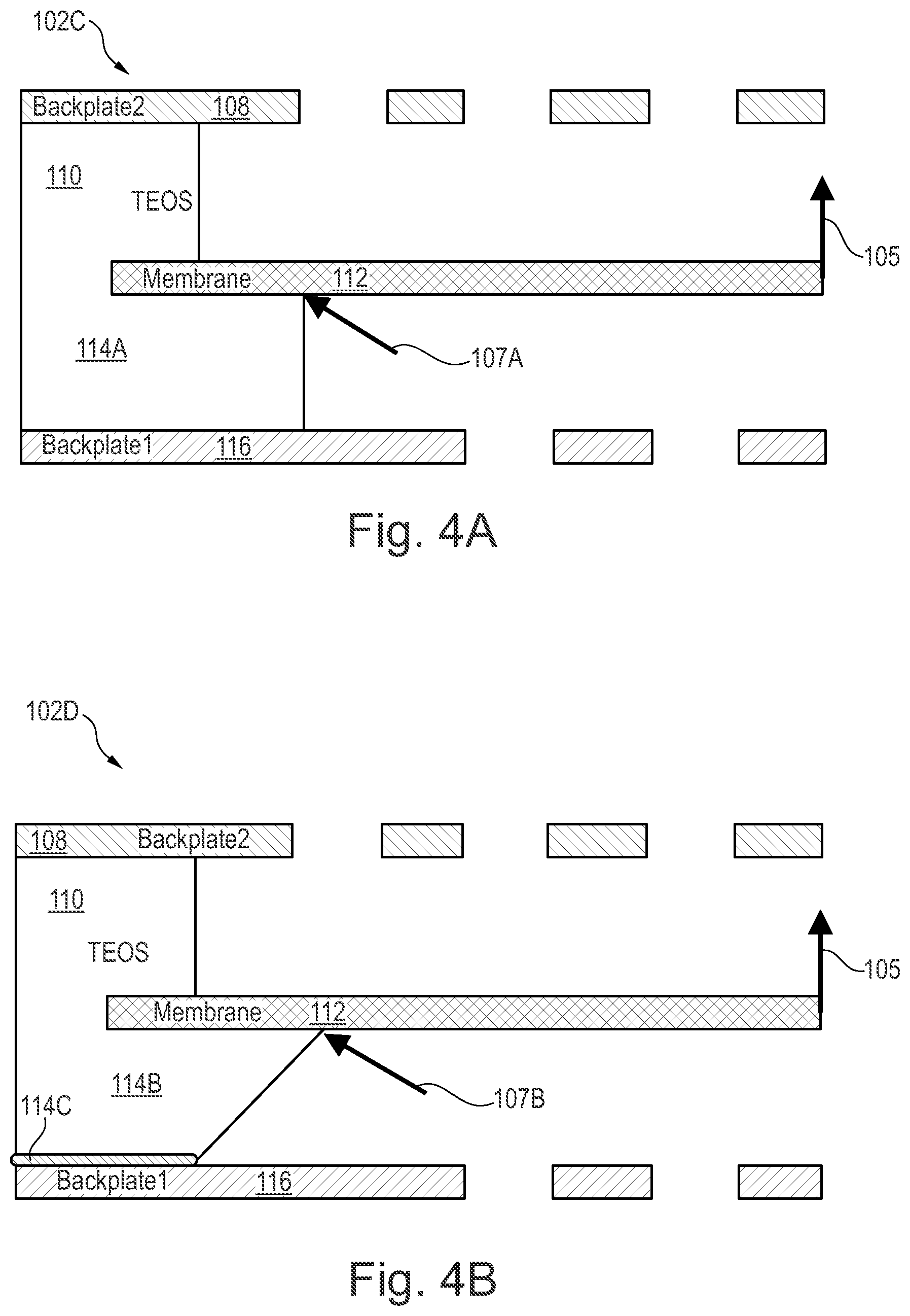 Patent US12297102 Figure 7 – Membrane support for dual backplate transducers