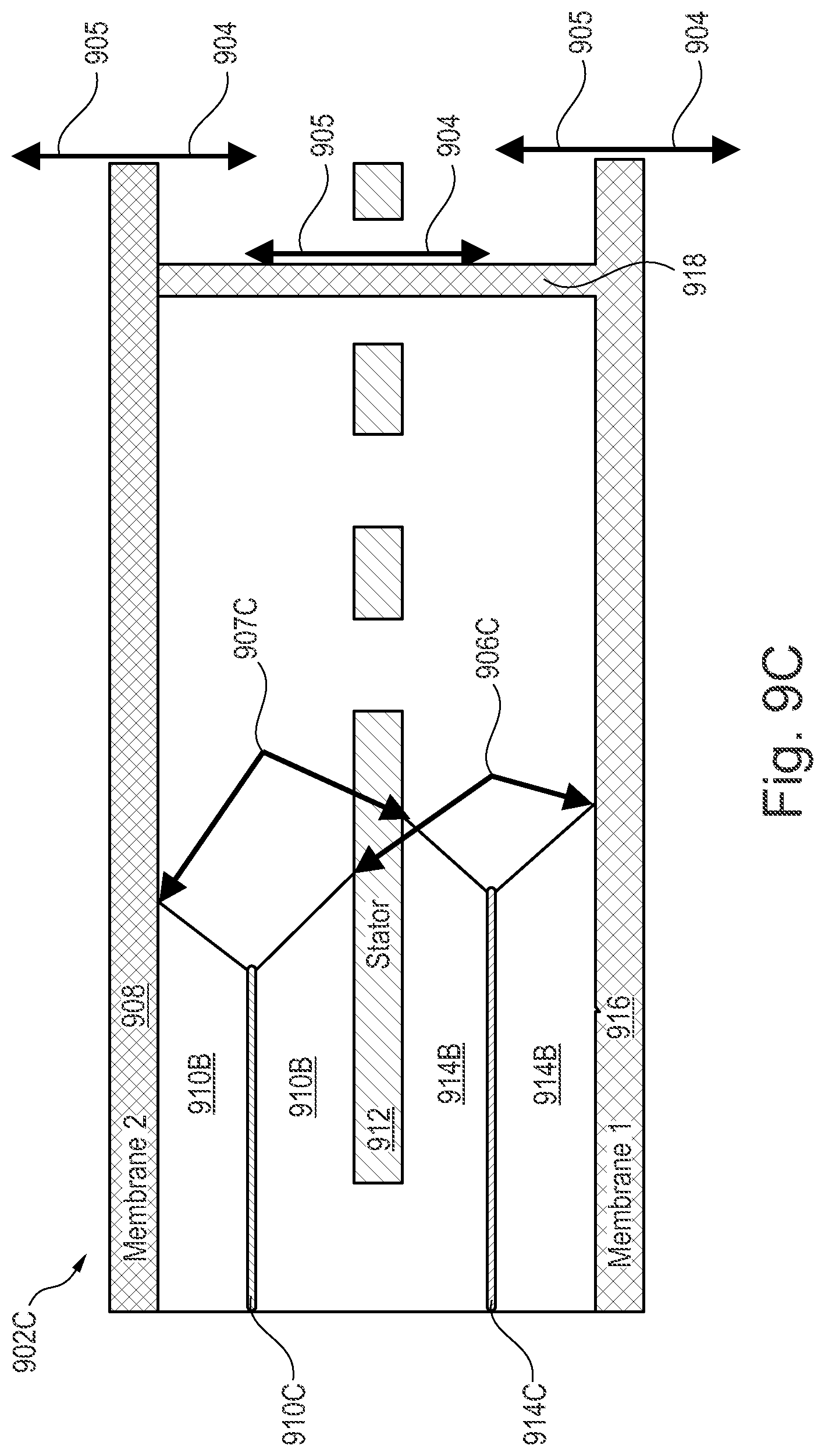 Patent US12297102 Figure 14 – Membrane support for dual backplate transducers