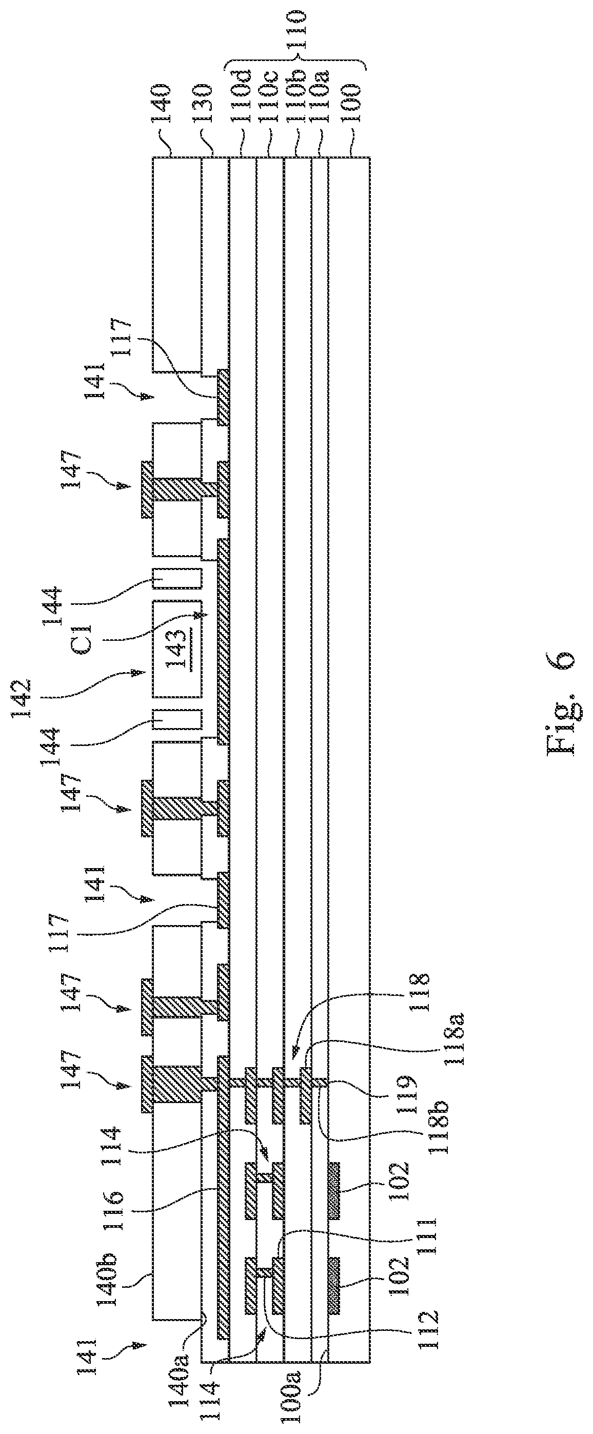 Patent US12297103 Figure 4 – Device for protecting FEOL element and BEOL element