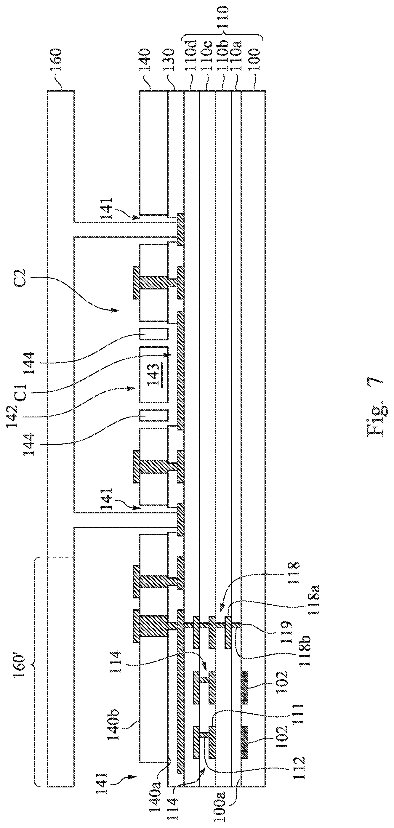 Patent US12297103 Figure 5 – Device for protecting FEOL element and BEOL element