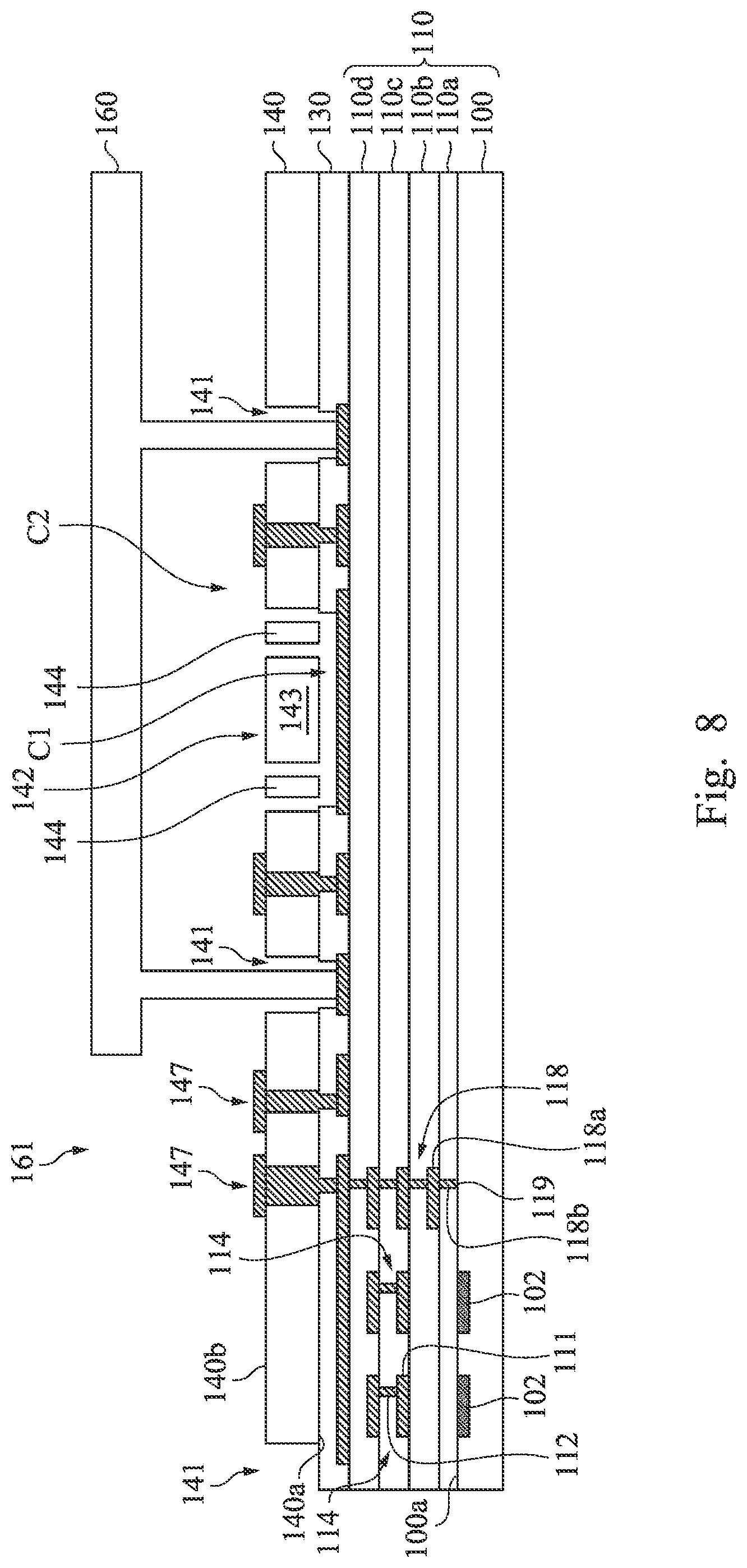 Patent US12297103 Figure 6 – Device for protecting FEOL element and BEOL element