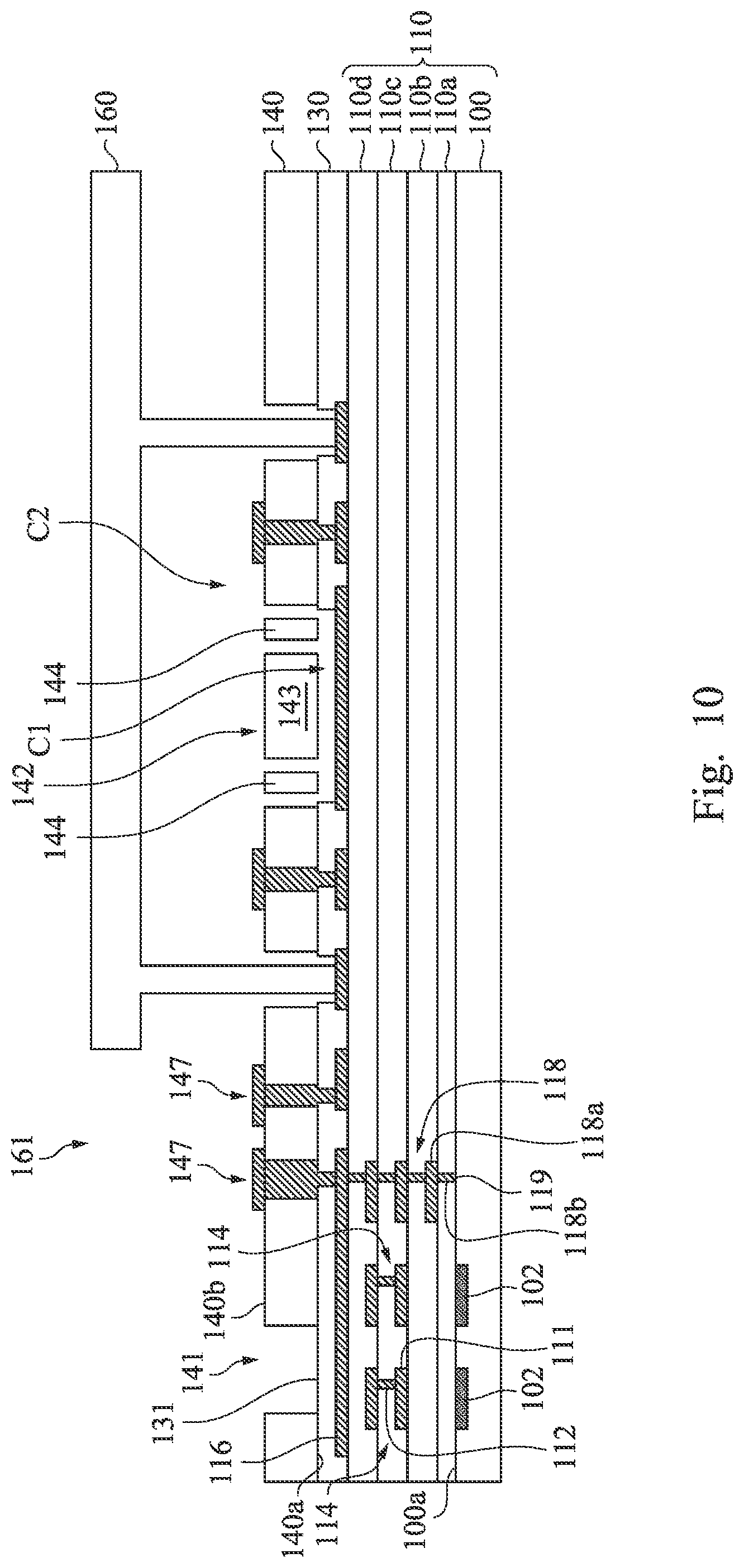 Patent US12297103 Figure 8 – Device for protecting FEOL element and BEOL element
