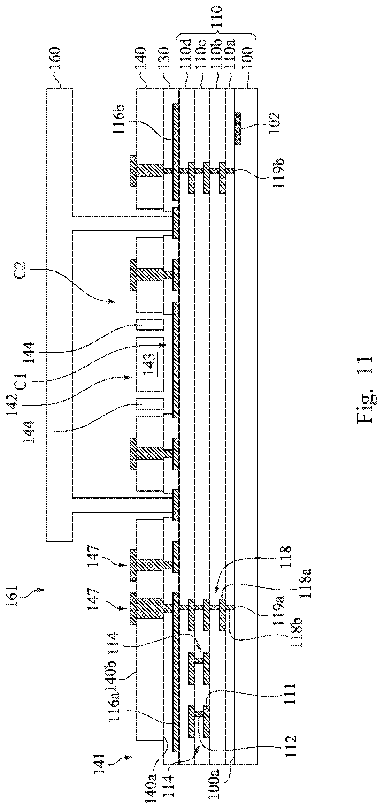 Patent US12297103 Figure 9 – Device for protecting FEOL element and BEOL element