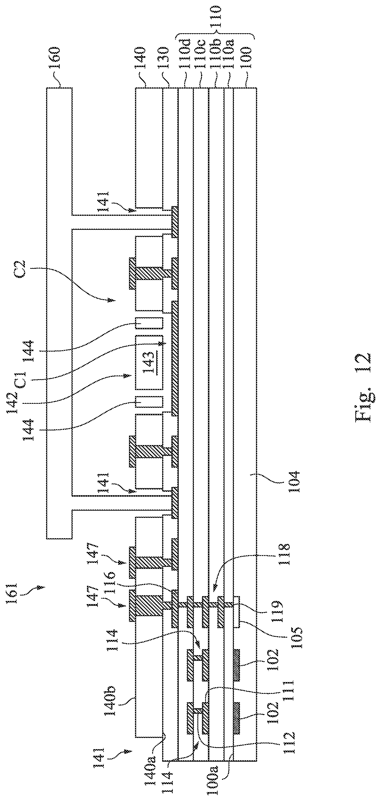 Patent US12297103 Figure 10 – Device for protecting FEOL element and BEOL element