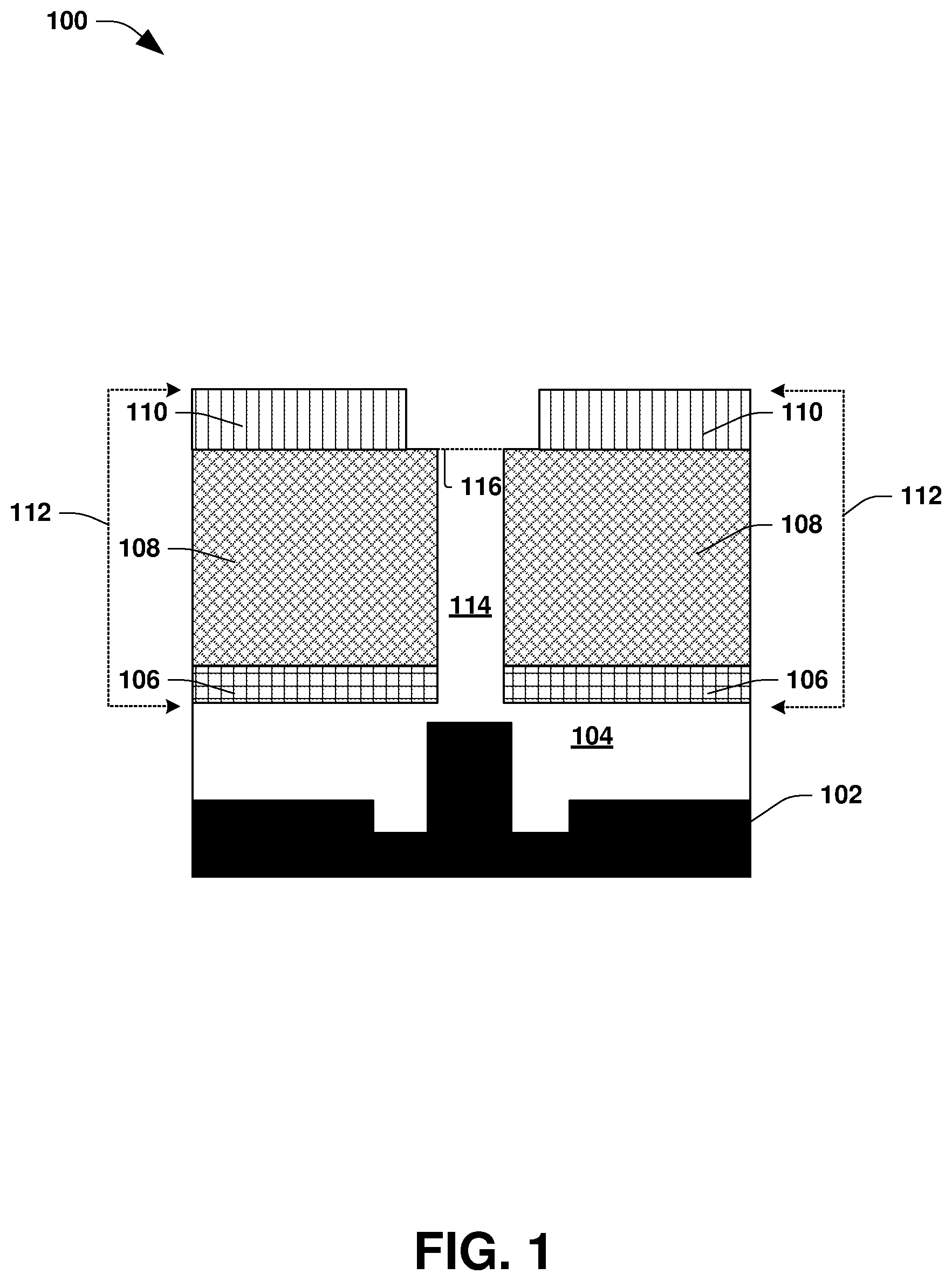 Patent US12297104 Figure 1 – Semiconductor structure and formation thereof