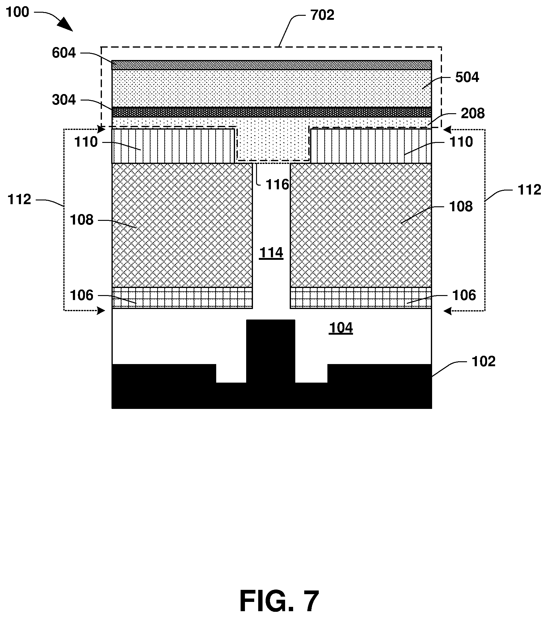 Patent US12297104 Figure 7 – Semiconductor structure and formation thereof