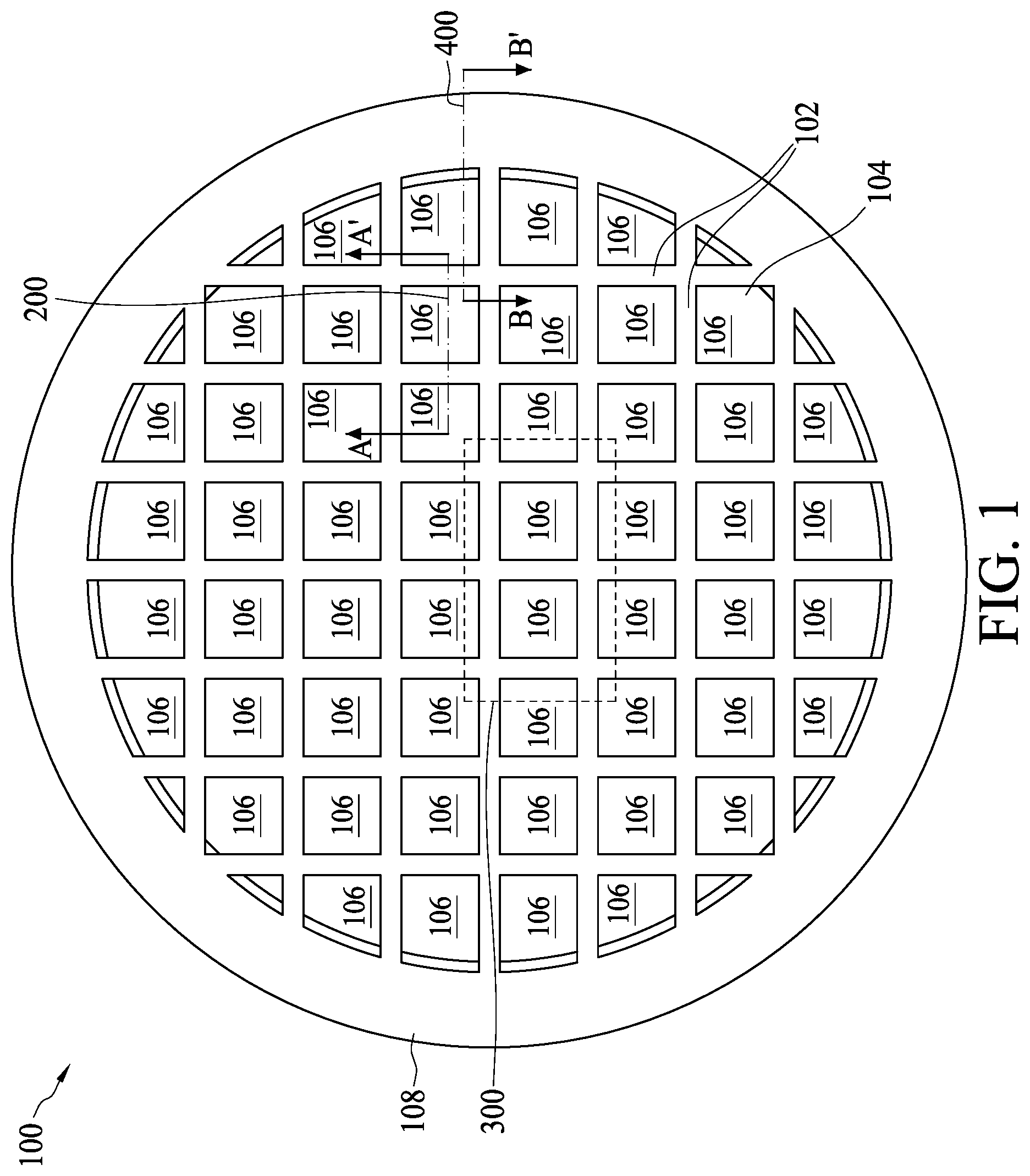 Patent US12297105 — Semiconductor structure including scribe line structures and method for fabricating the same — Figure 1