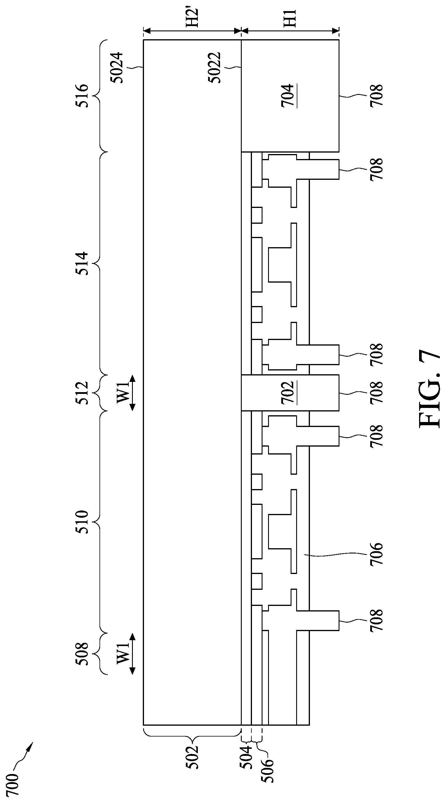 Patent US12297105 Figure 7 – Semiconductor structure including scribe line structures and method for fabricating the same