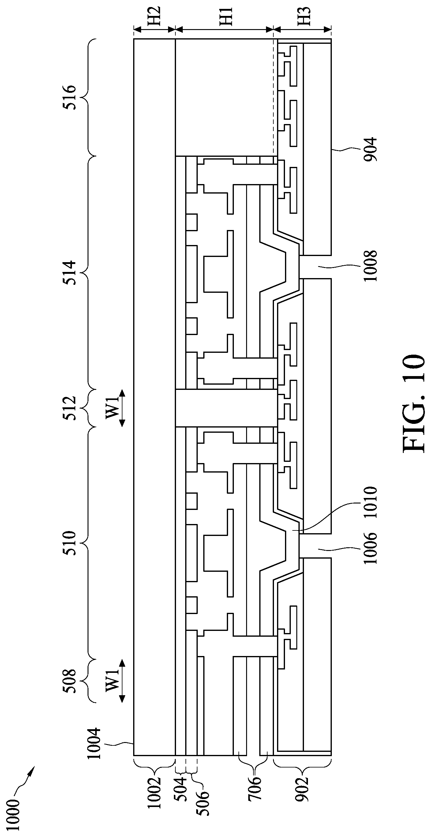 Patent US12297105 Figure 10 – Semiconductor structure including scribe line structures and method for fabricating the same
