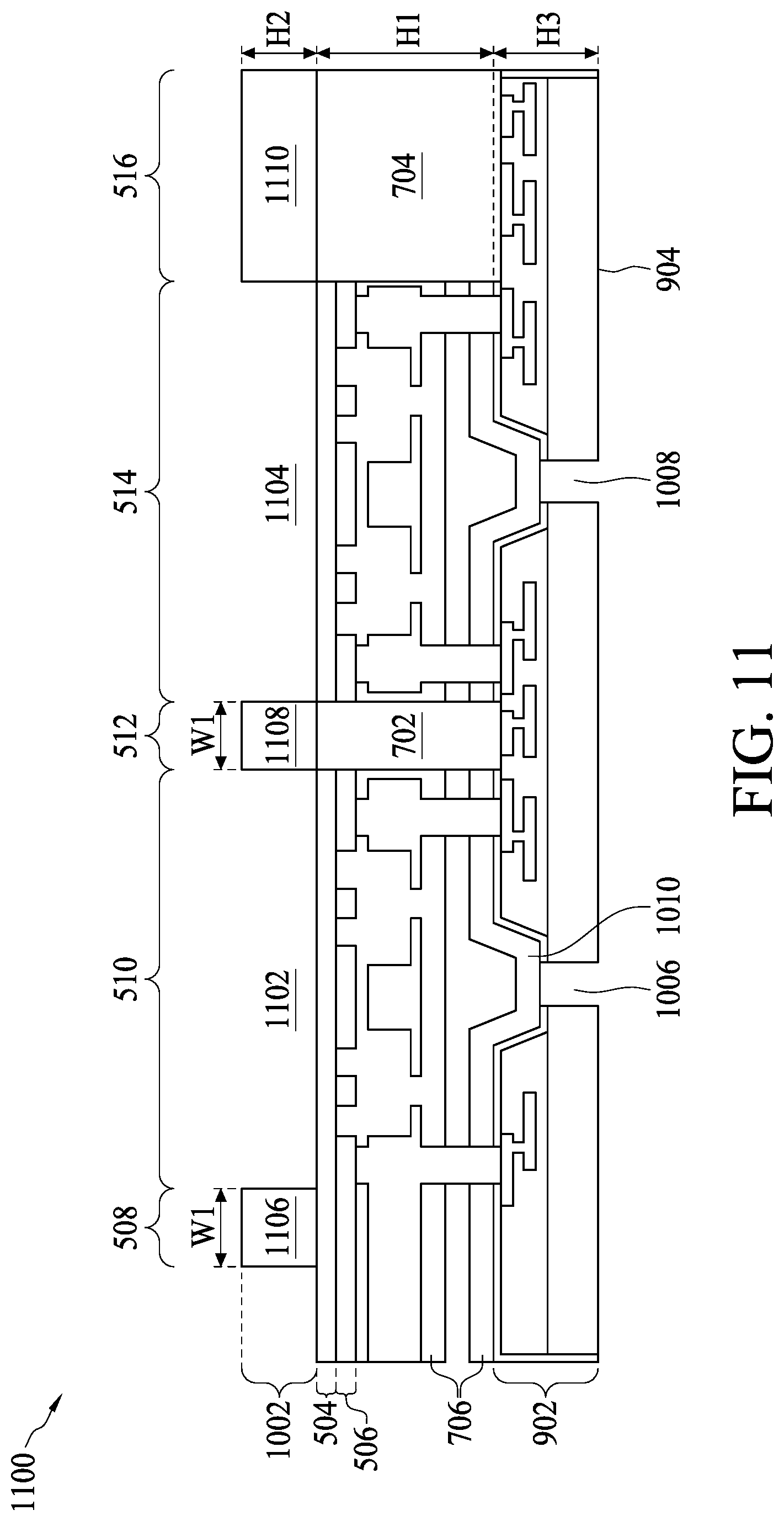 Patent US12297105 Figure 11 – Semiconductor structure including scribe line structures and method for fabricating the same