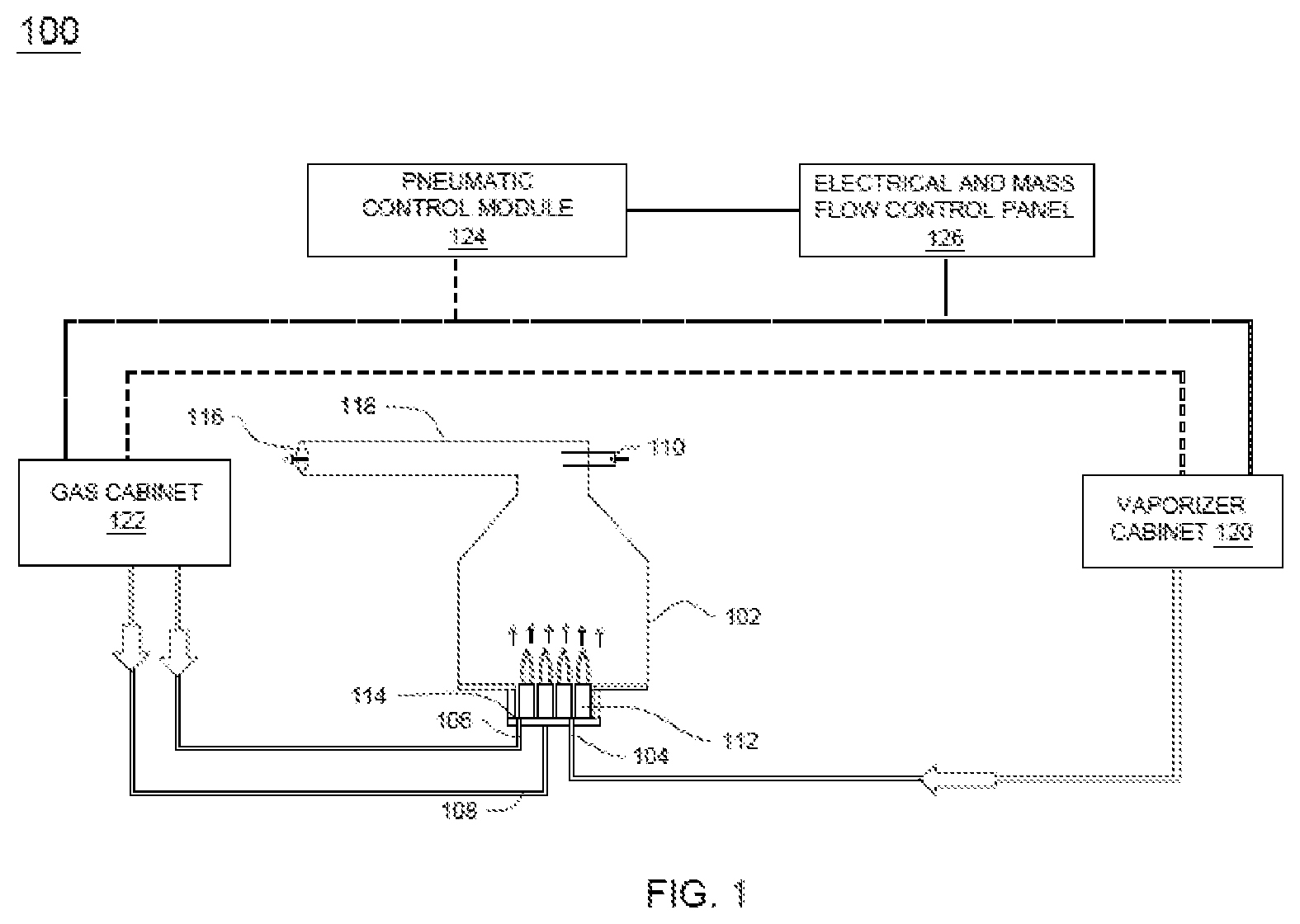 Patent US12297116 Figure 1 – System for manufacturing fumed silica particles