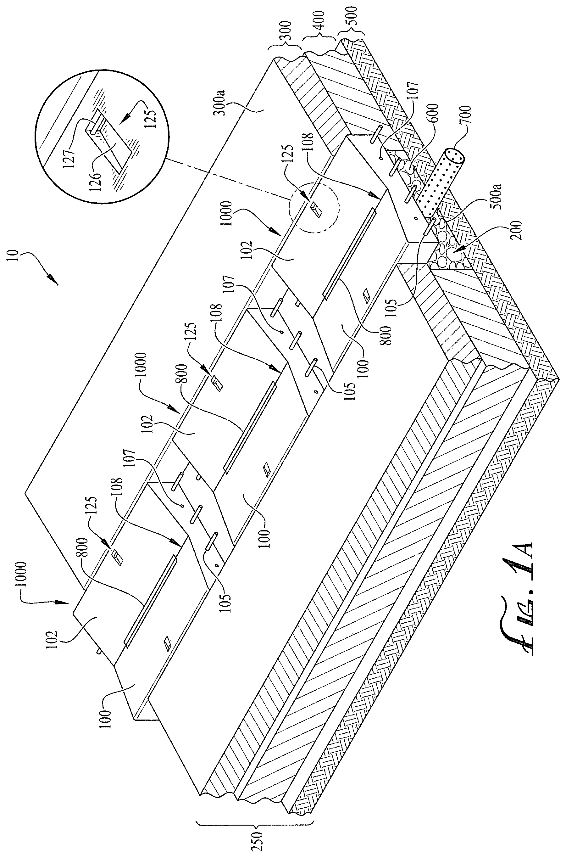 Patent US12297126 Figure 1 – Modular porous swale