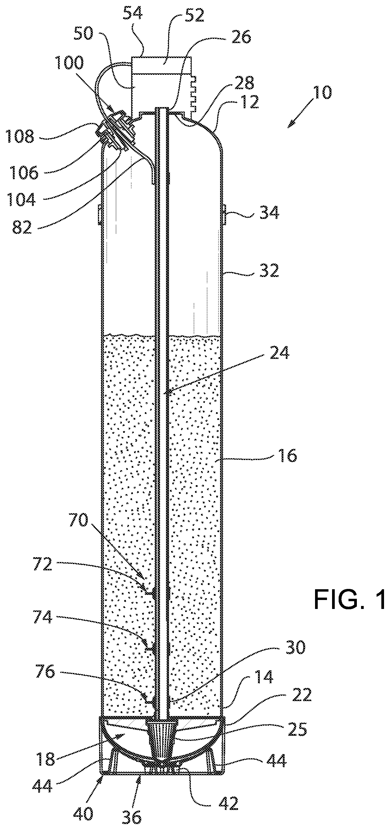 Patent US12297129 Figure 1 – Water treatment tank with conductivity monitor