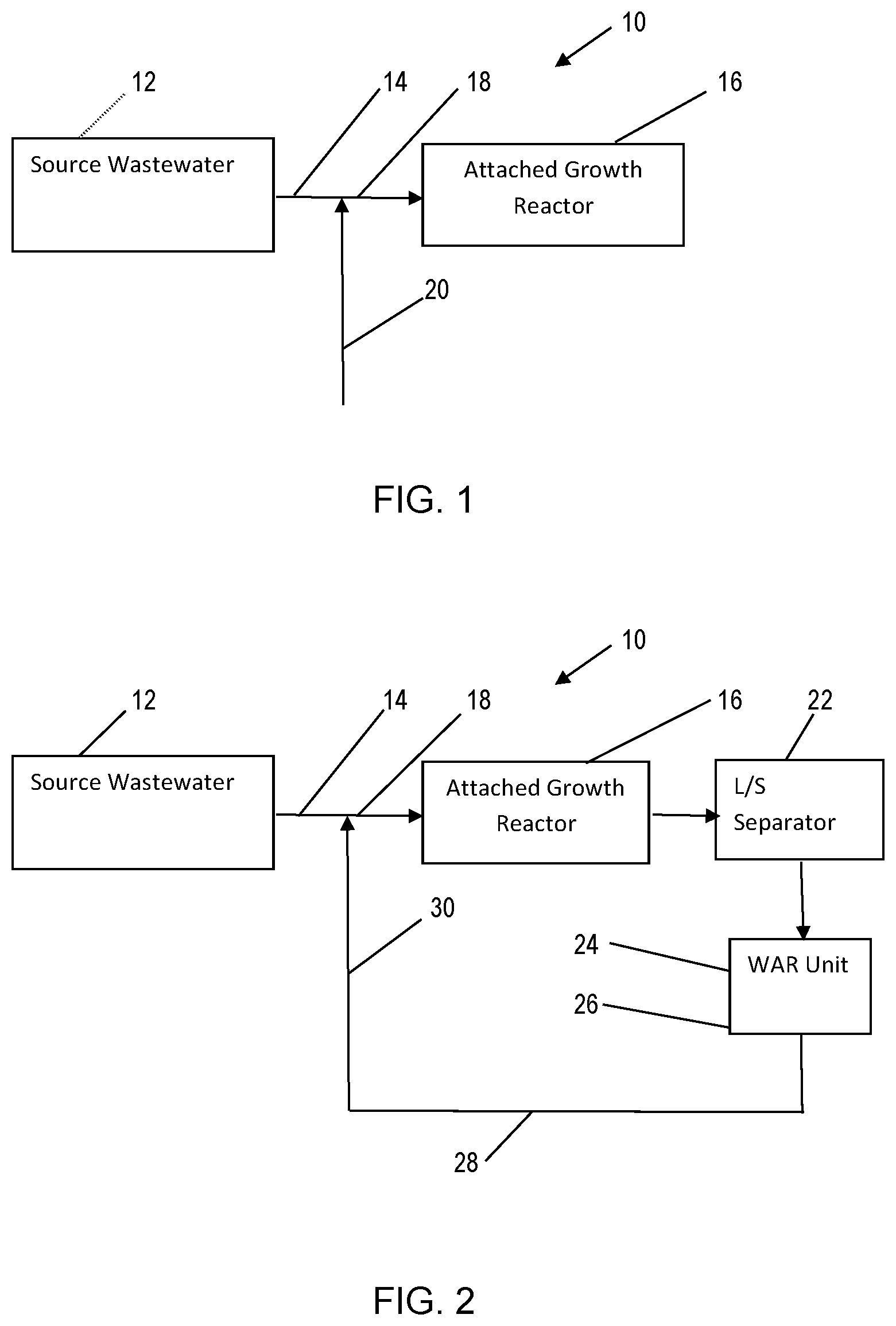 Patent US12297134 Figure 1 – System and method for attached growth biological treatment and activated carbon treatment of a wastewater stream