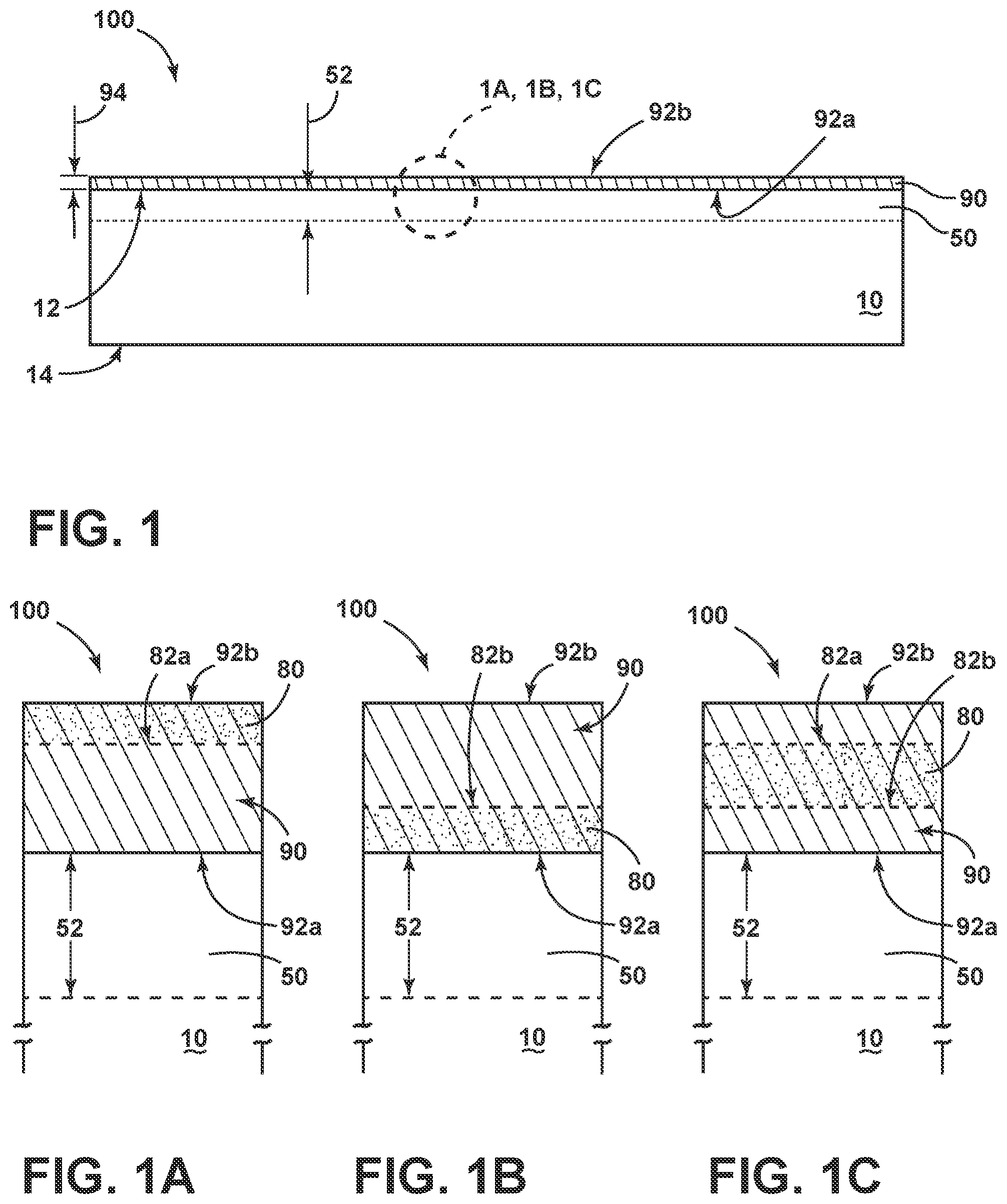 Patent US12297139 Figure 1 – Glass, glass-ceramic and ceramic articles with graded protective coatings having hardness and strength