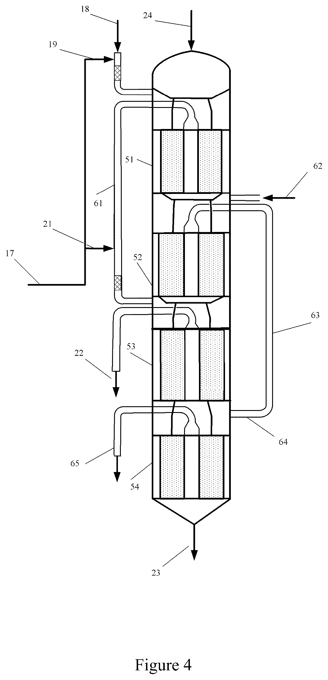 Patent US12297160 Figure 4 – Liquid-solid radial moving bed reaction device and solid acid alkylation method