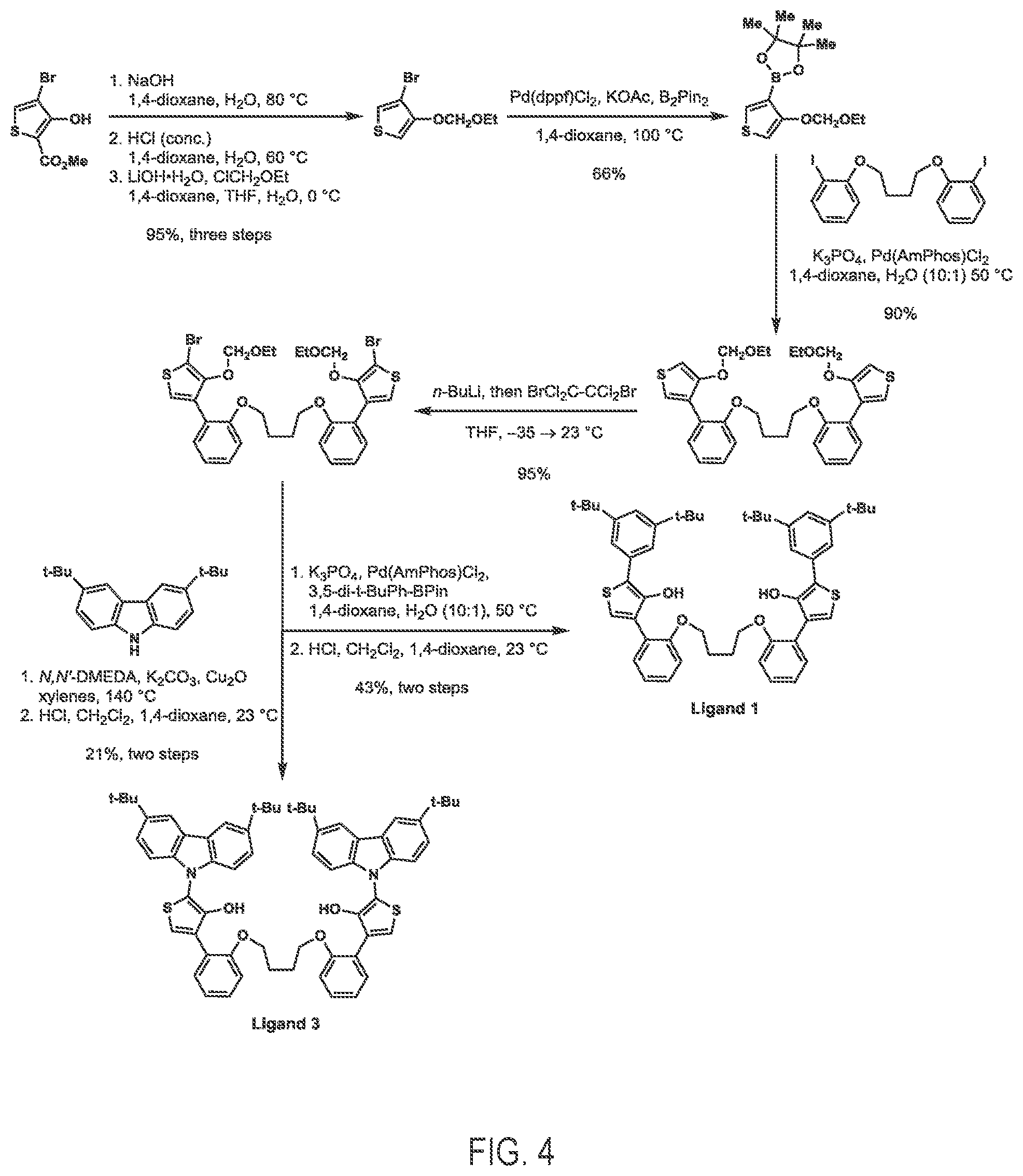 Patent US12297311 Figure 4 – Biaryl hydroxythiophene group IV transition metal polymerization with chain transfer capability