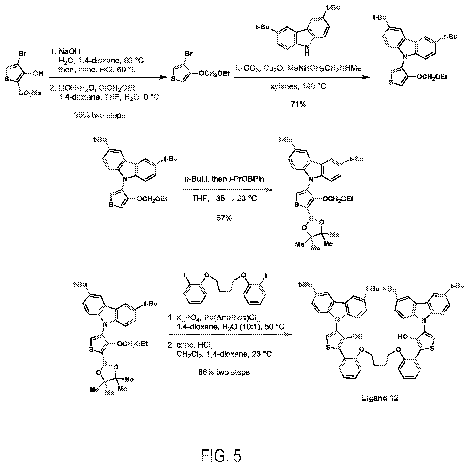 Patent US12297311 Figure 5 – Biaryl hydroxythiophene group IV transition metal polymerization with chain transfer capability