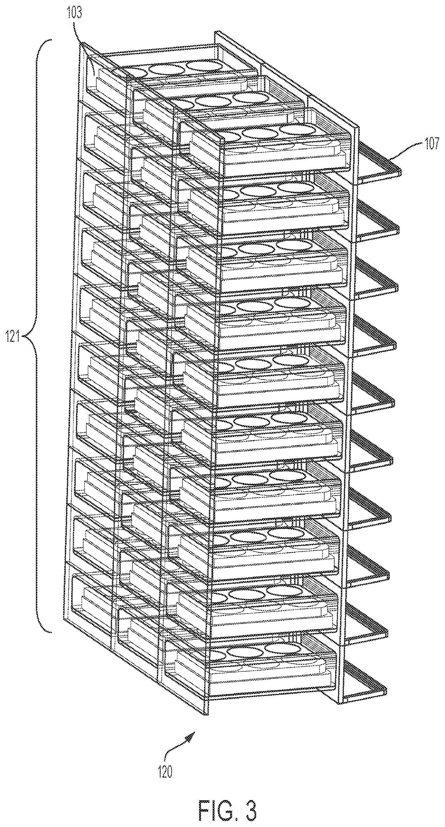 Patent US12297411 Figure 3 – Automated cell culture incubators comprising selectively permeable cell culture vessel storage compartments
