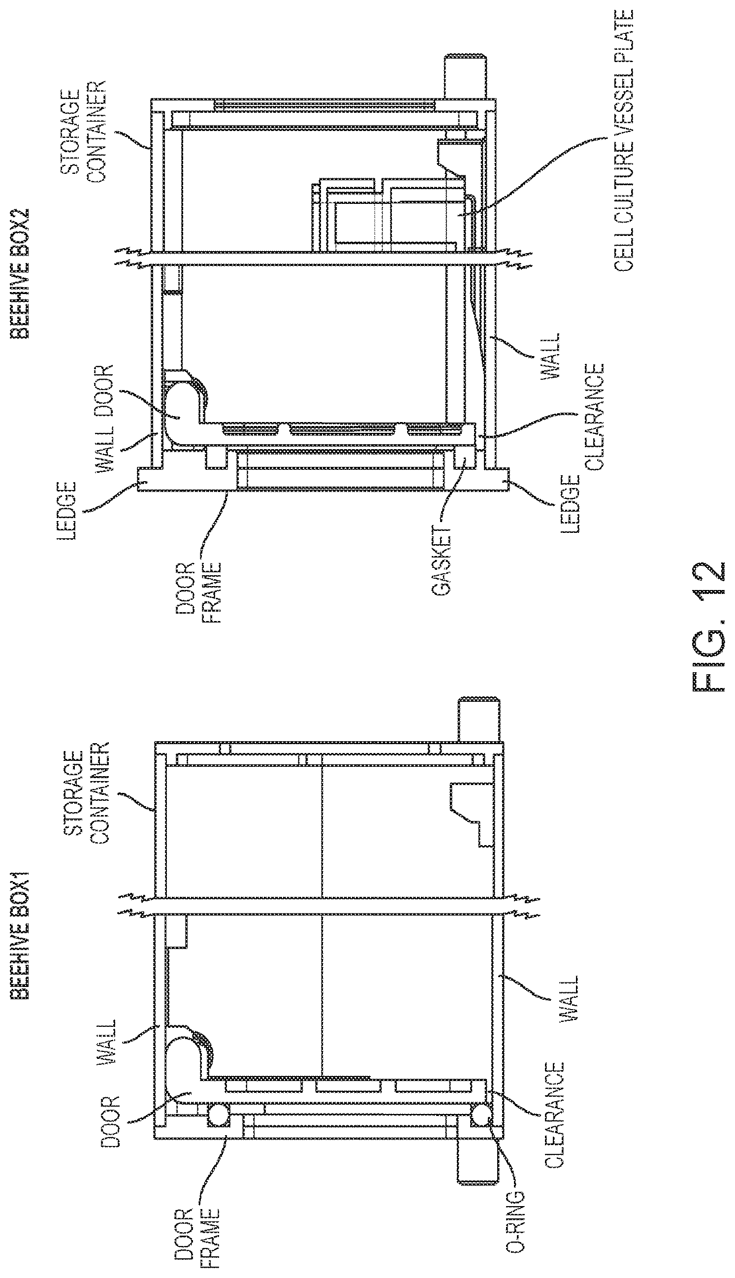 Patent US12297411 Figure 16 – Automated cell culture incubators comprising selectively permeable cell culture vessel storage compartments