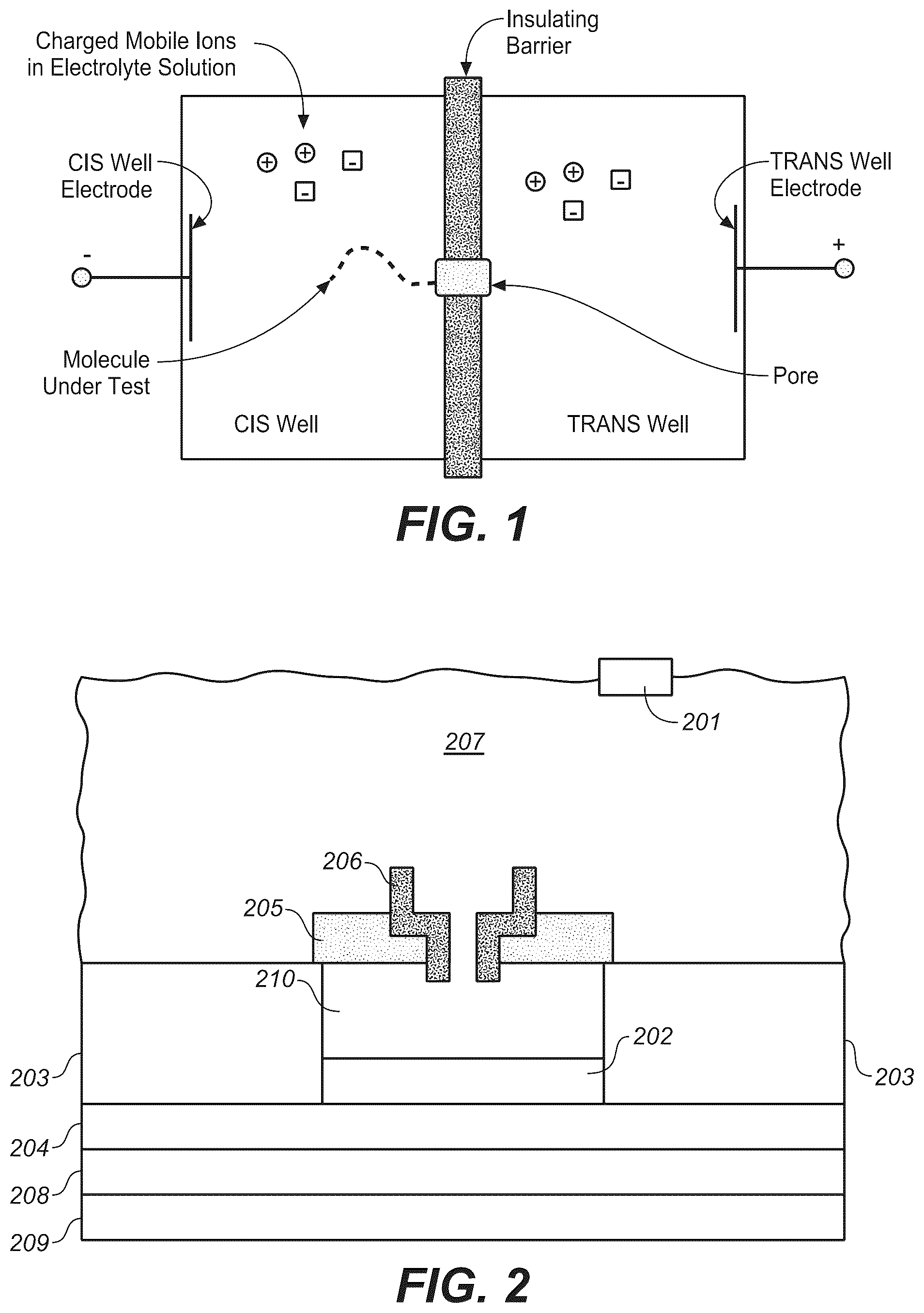Patent US12297497 Figure 1 – Methods for forming lipid bilayers on biochips