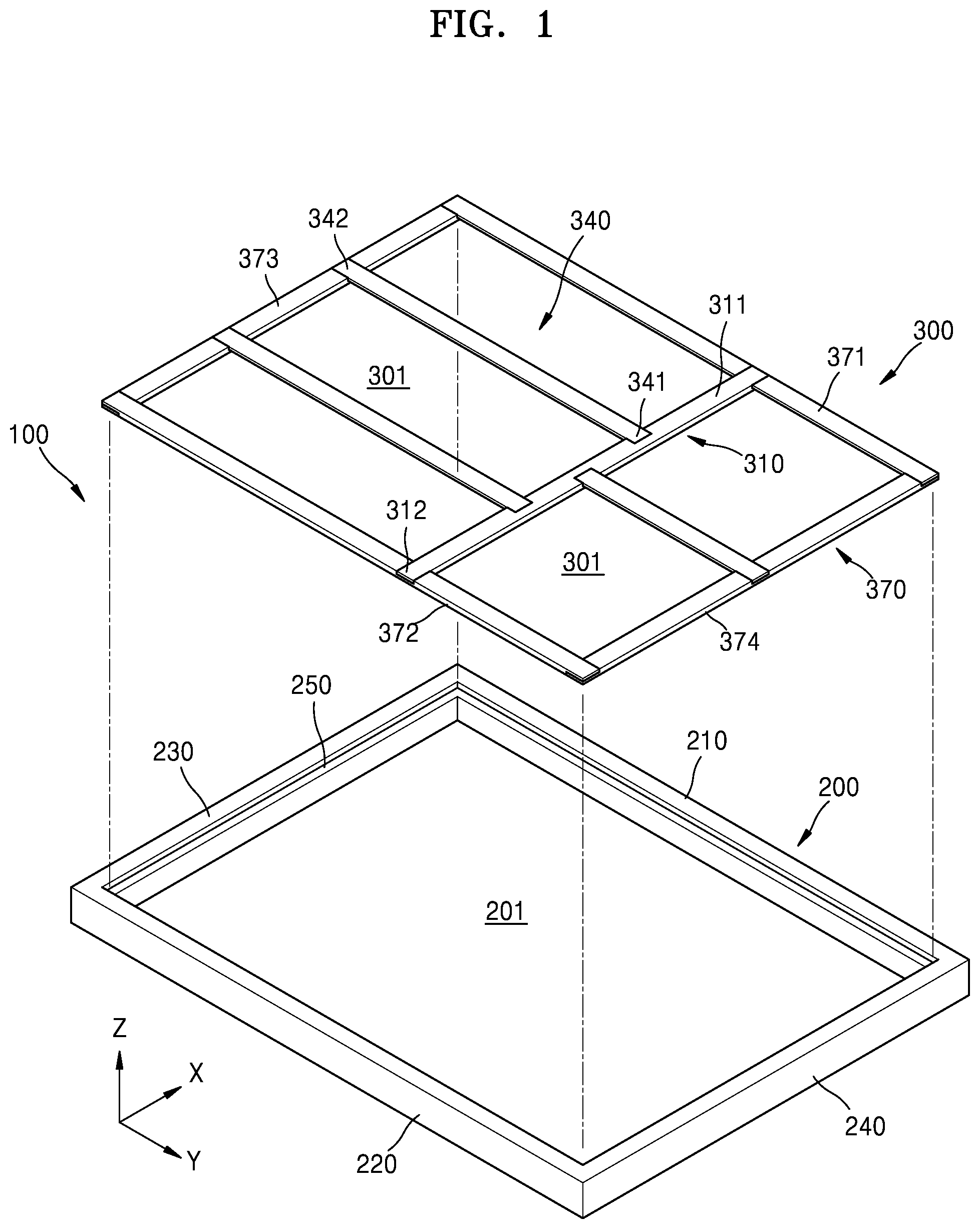 Patent US12297526 — Hybrid mask stick and mask frame assembly employing the same — Figure 1