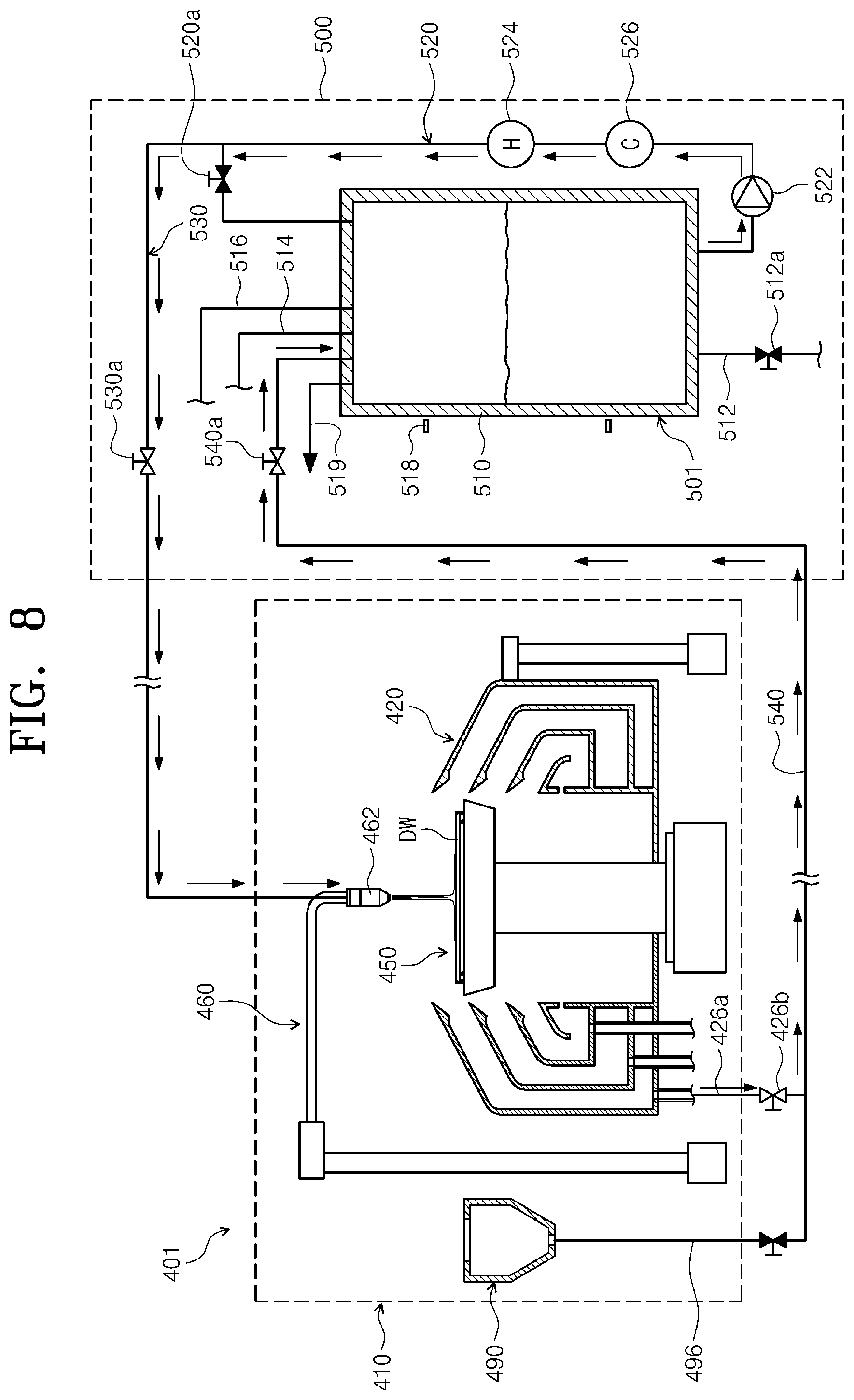 Patent US12297545 Figure 8 – Apparatus and method of treating substrate