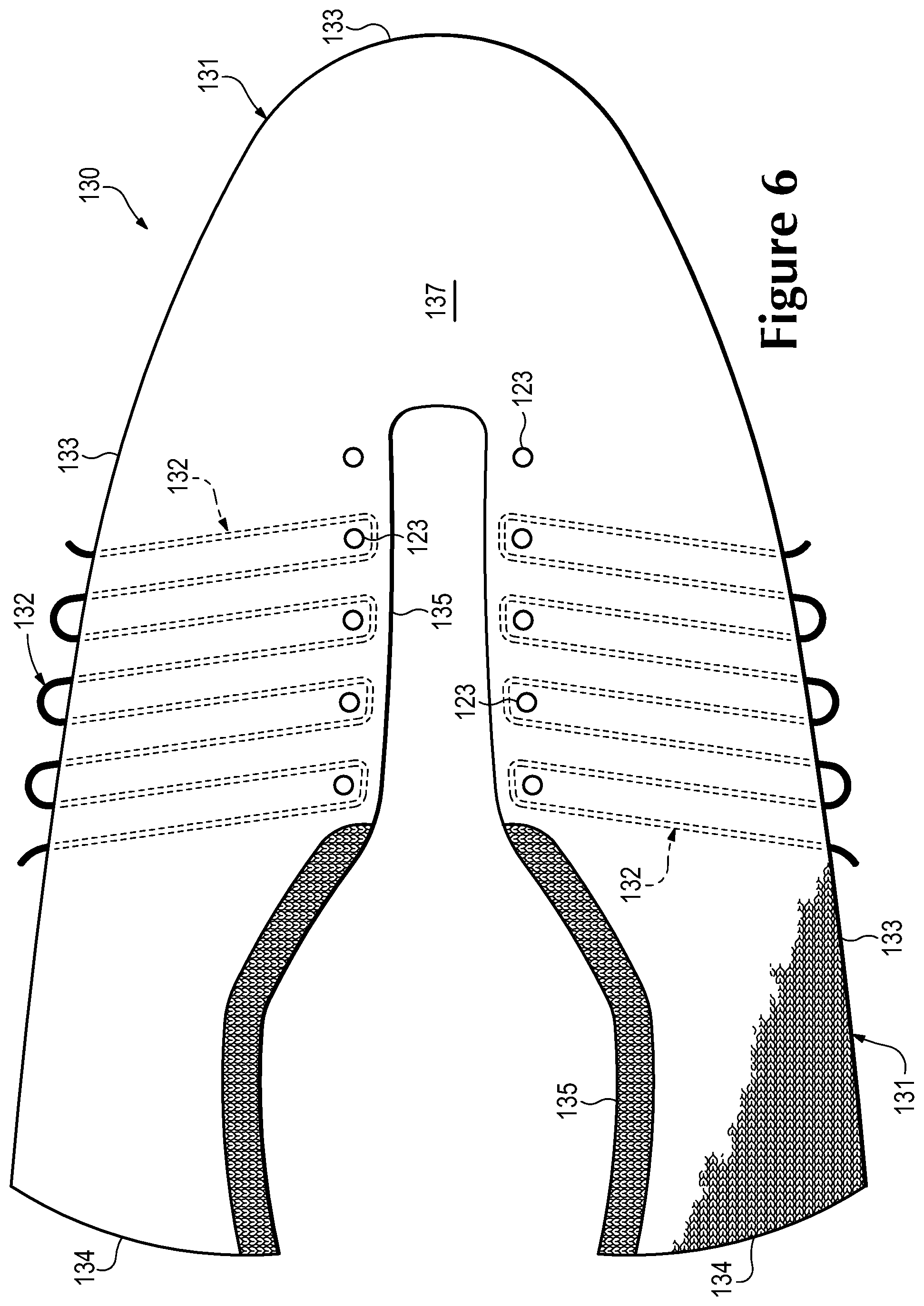 Patent US12297569 Figure 7 – Knitted component and method of manufacturing the same