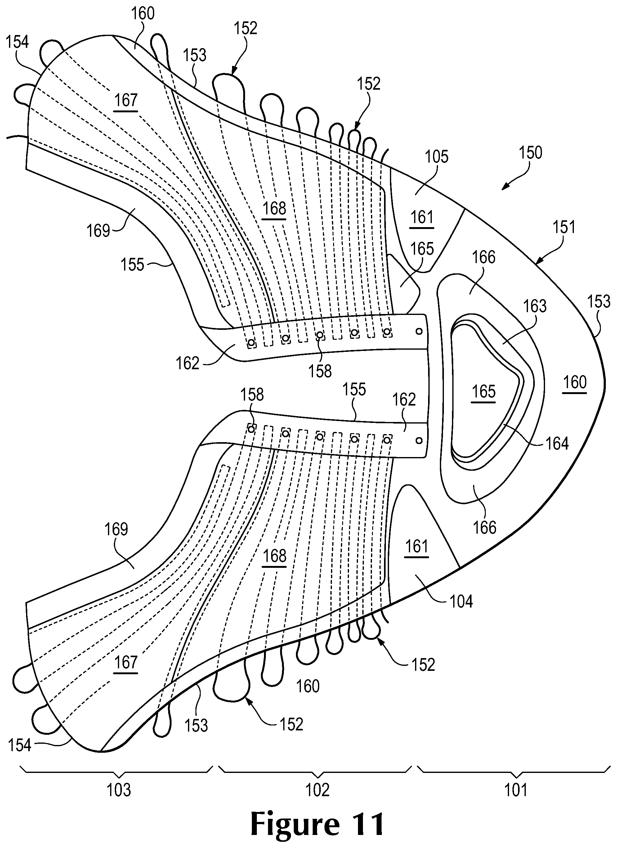 Patent US12297569 Figure 12 – Knitted component and method of manufacturing the same