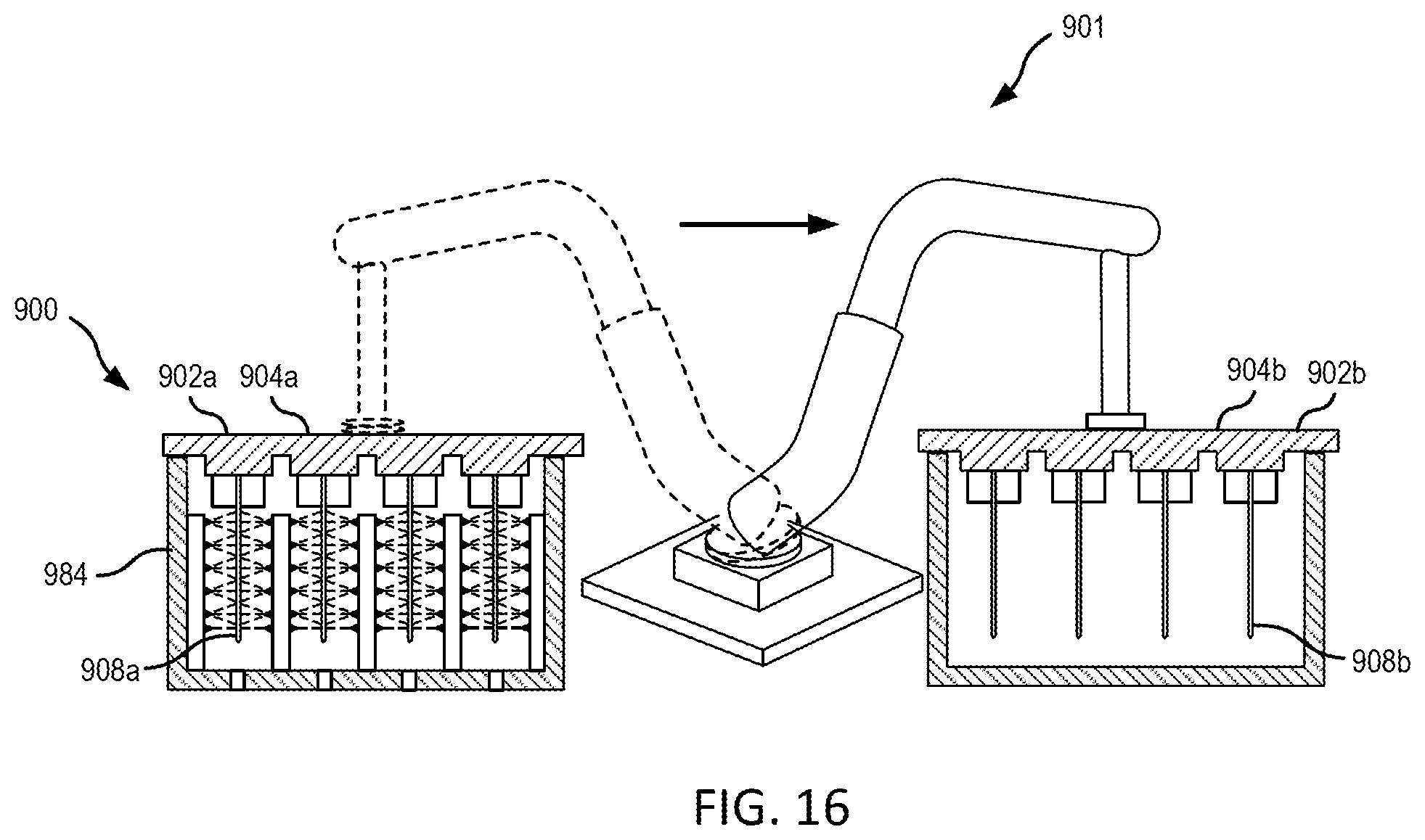 Patent US12297571 Figure 14 – Systems and methods for spray cleaning needles for through thickness reinforcement of resin-infused fabrics