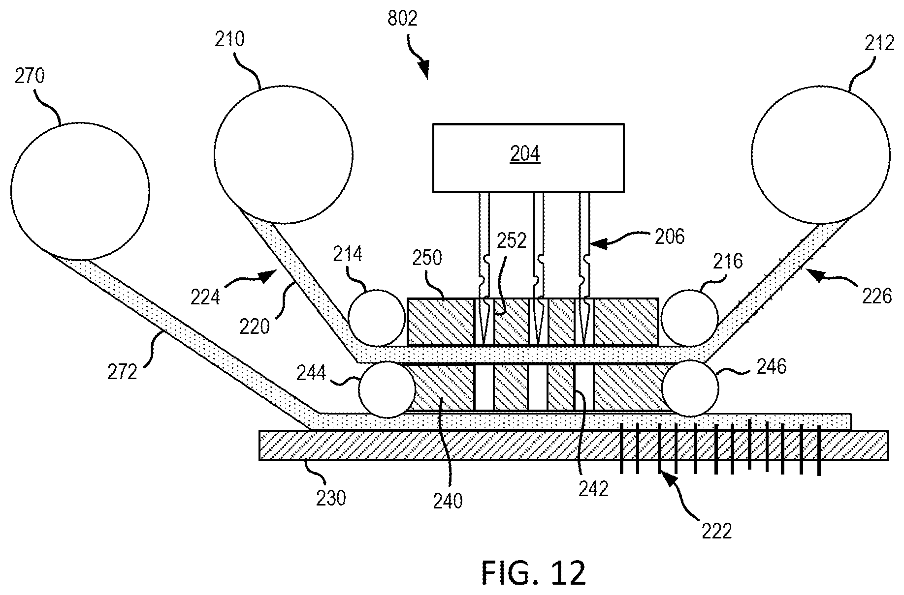 Patent US12297573 Figure 12 – Systems and methods for through thickness reinforcement using roll-to-roll veil cloth