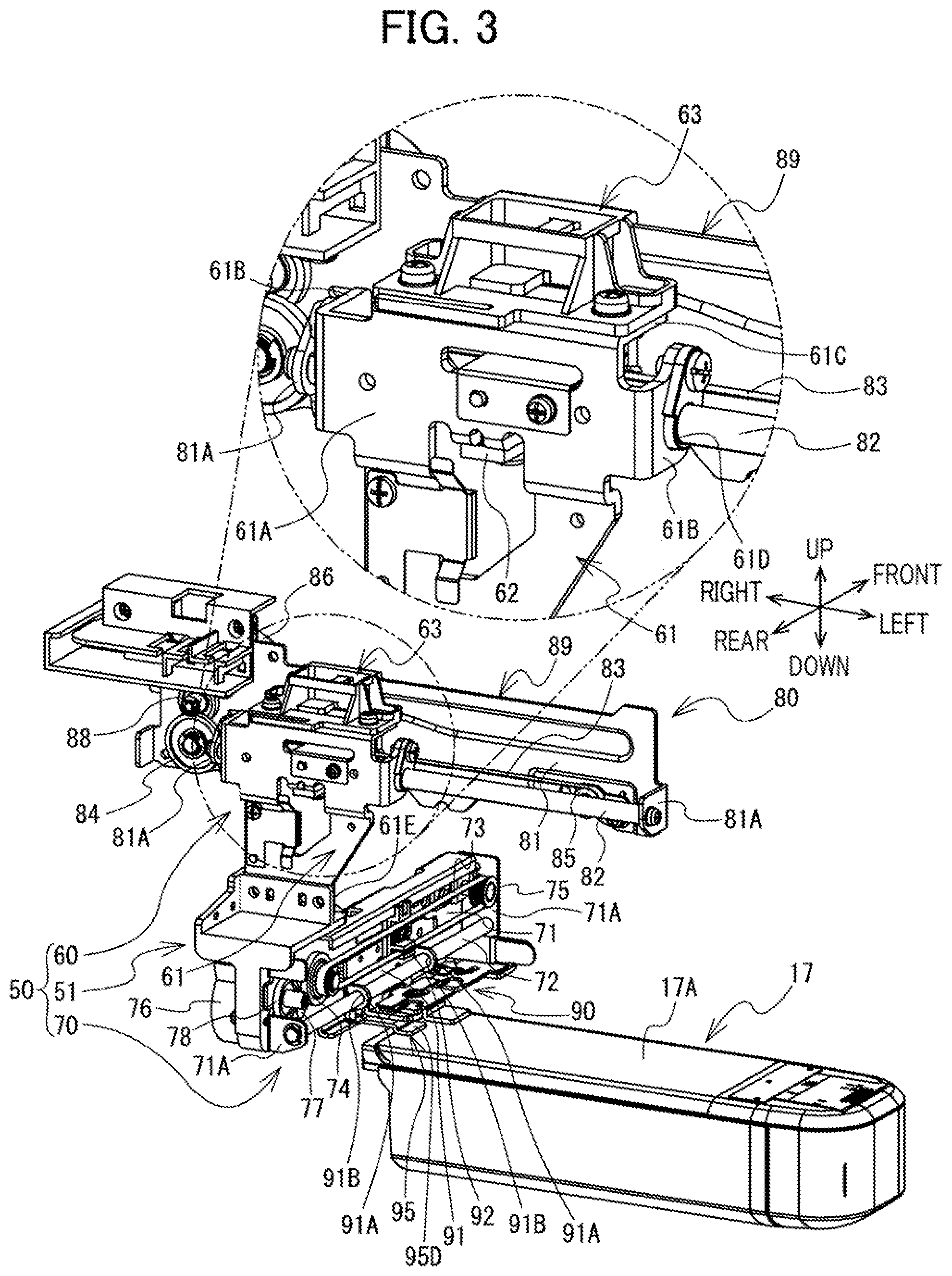 Patent US12297574 Figure 3 – Embroidery sewing machine including carriage for moving embroidery frame attached thereto