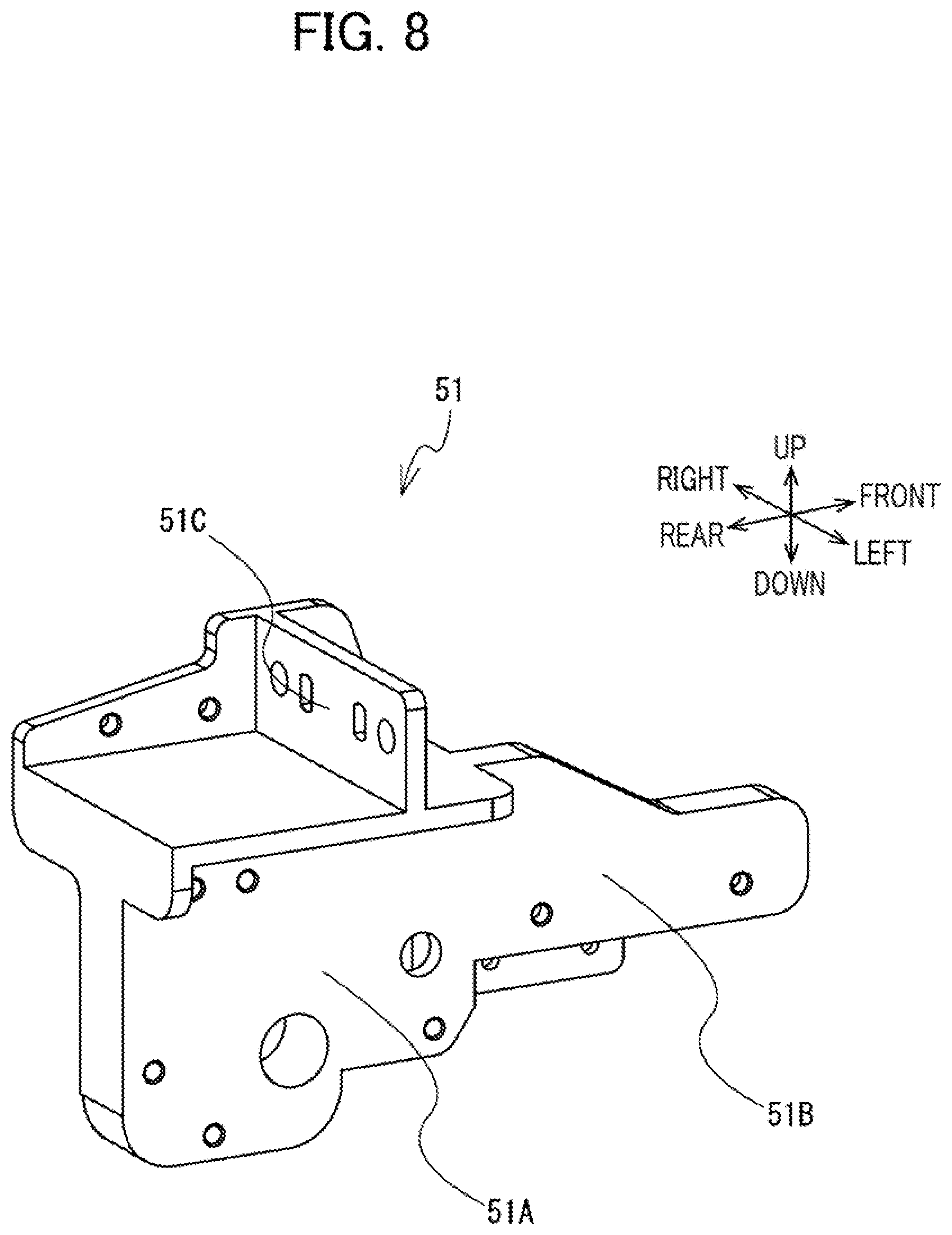 Patent US12297574 Figure 8 – Embroidery sewing machine including carriage for moving embroidery frame attached thereto