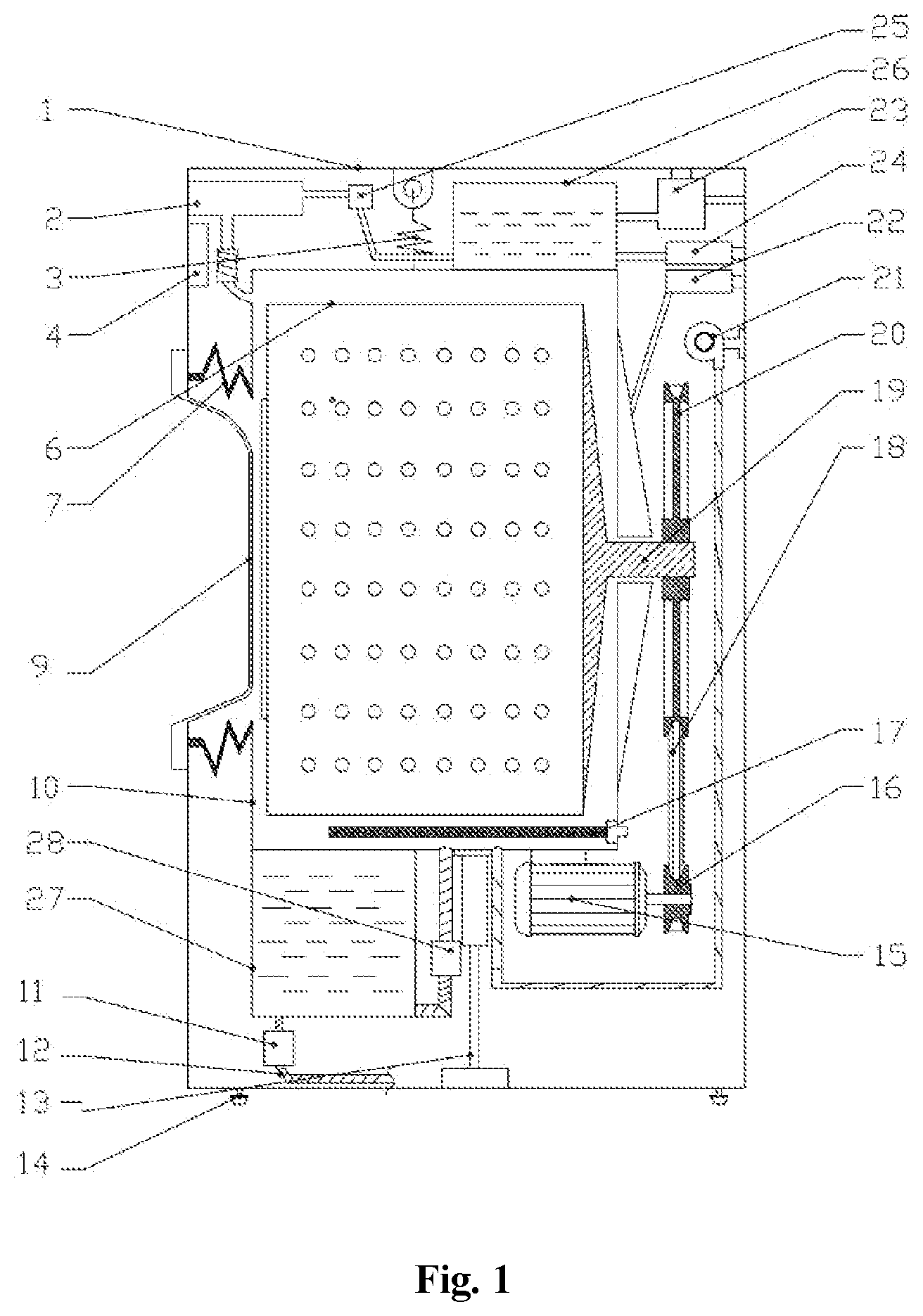 Patent US12297575 Figure 1 – Control method for squeezing washing machine and squeezing washing machine