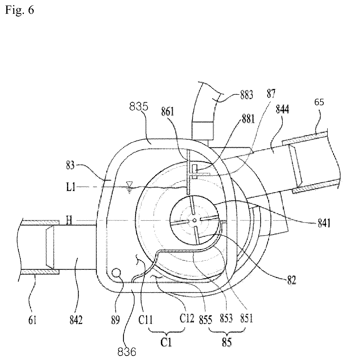 Patent US12297579 Figure 6 – Clothing treatment apparatus