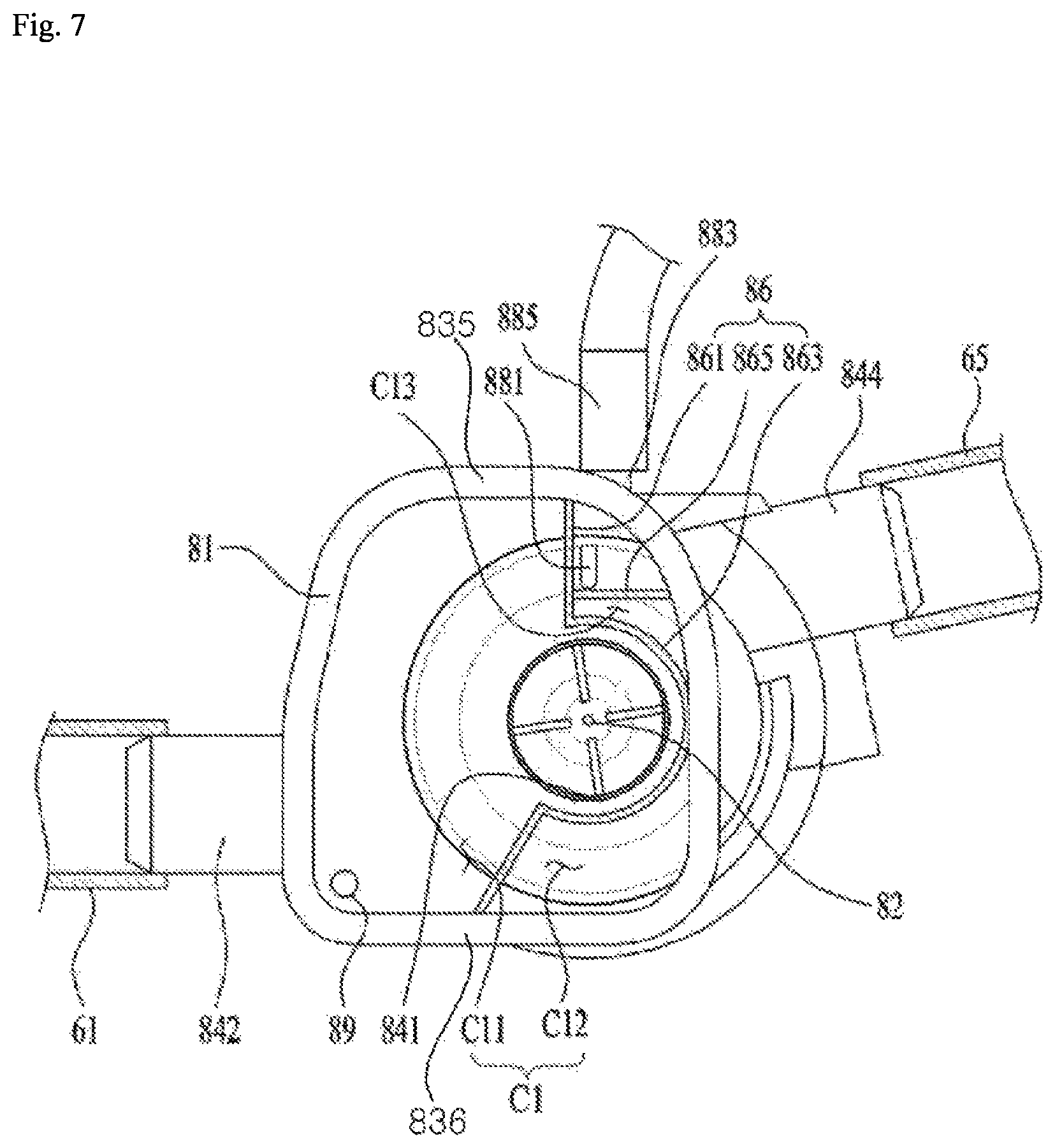 Patent US12297579 Figure 7 – Clothing treatment apparatus